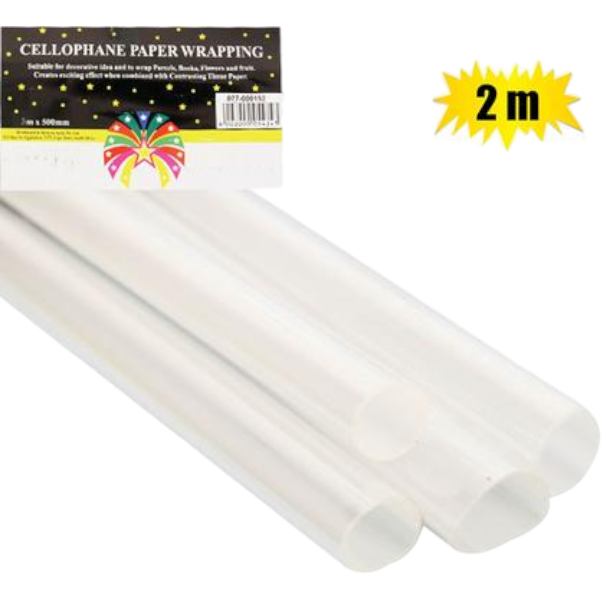 Cellophane Gift Wrapping Roll Clear BOPP Film 50cmx2m 077-000152