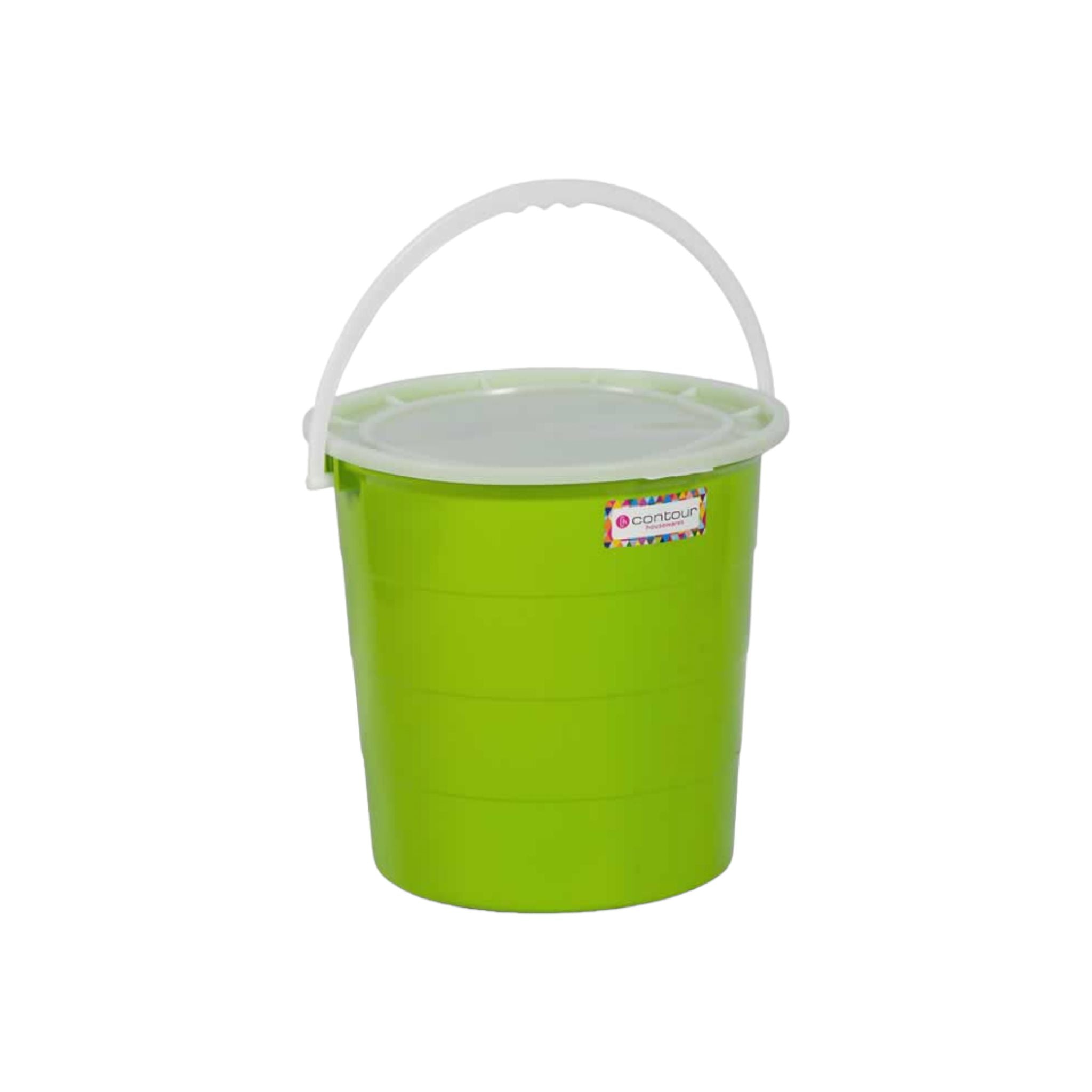 25L Diamond Bucket with Lid Virgin Buzz Contour Housewares