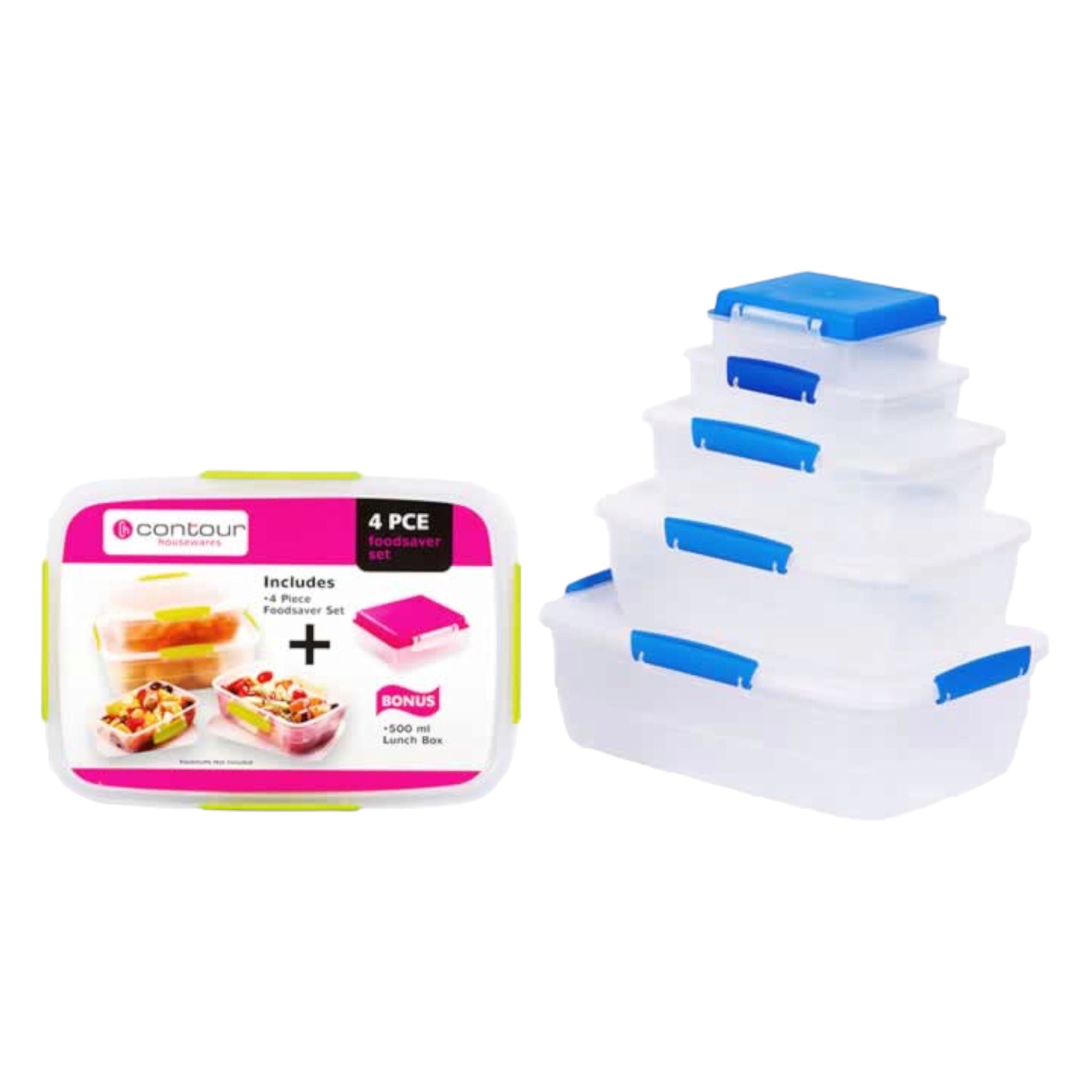 Plastic Food Saver 4pc Set Contour Housewares Buzz