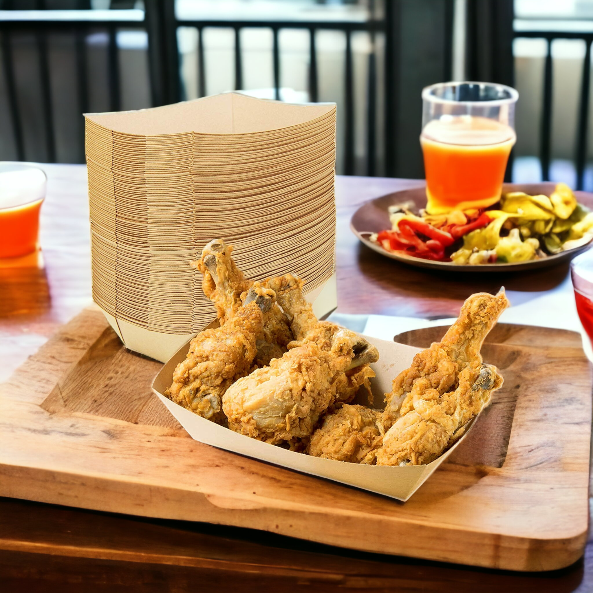 Kraft Paper Food Lunch Trays 10pack