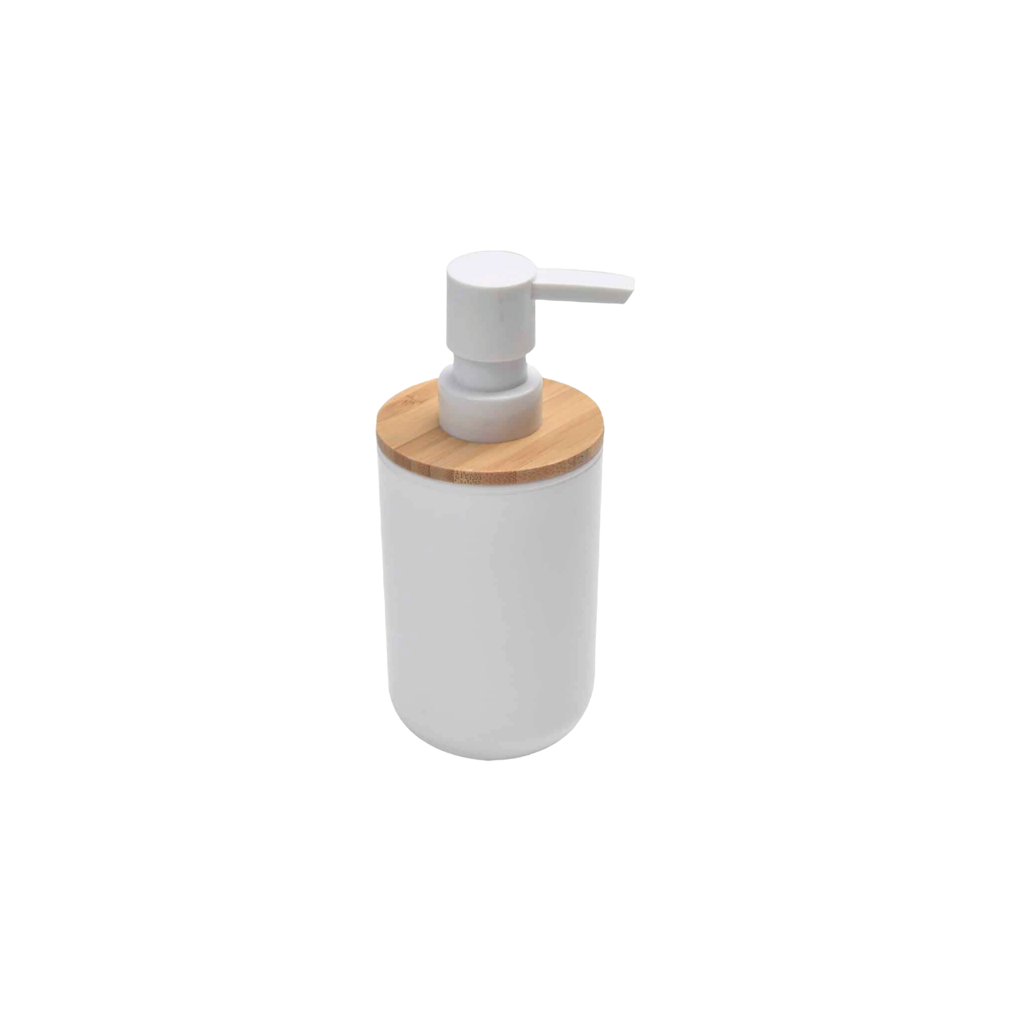 EH Acrylic Soap Dispenser White with Bamboo Lid21018