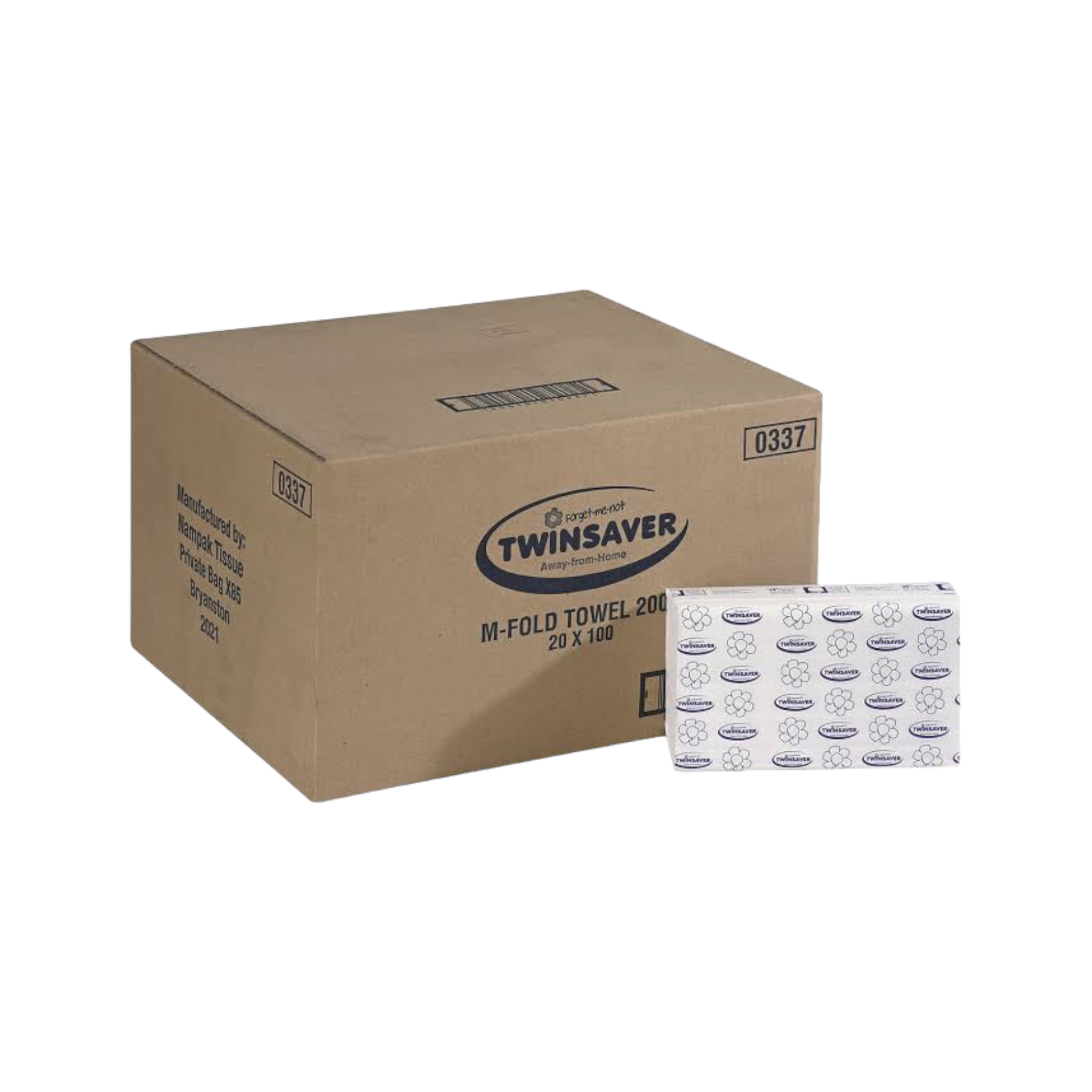 Twinsaver Folded Towels M-Fold Tidy Multi Folded Hand Paper Towels 1ply 2000pcs 0337