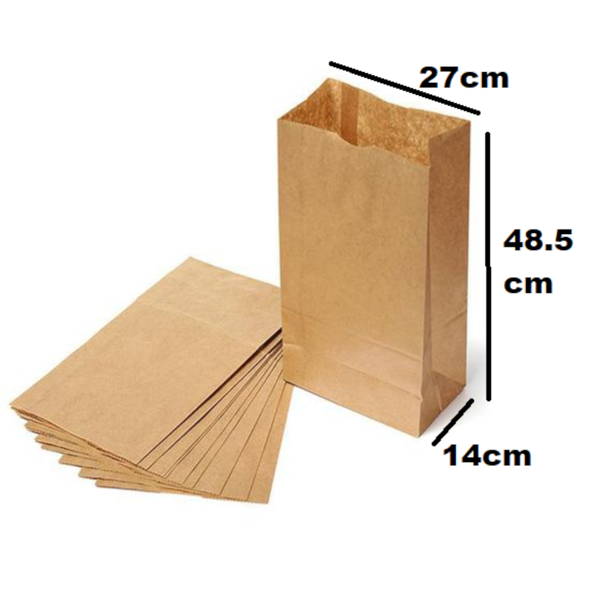 Kraft Brown Paper Shopper Bag Medium 48x28x15cm 4kg 10pack