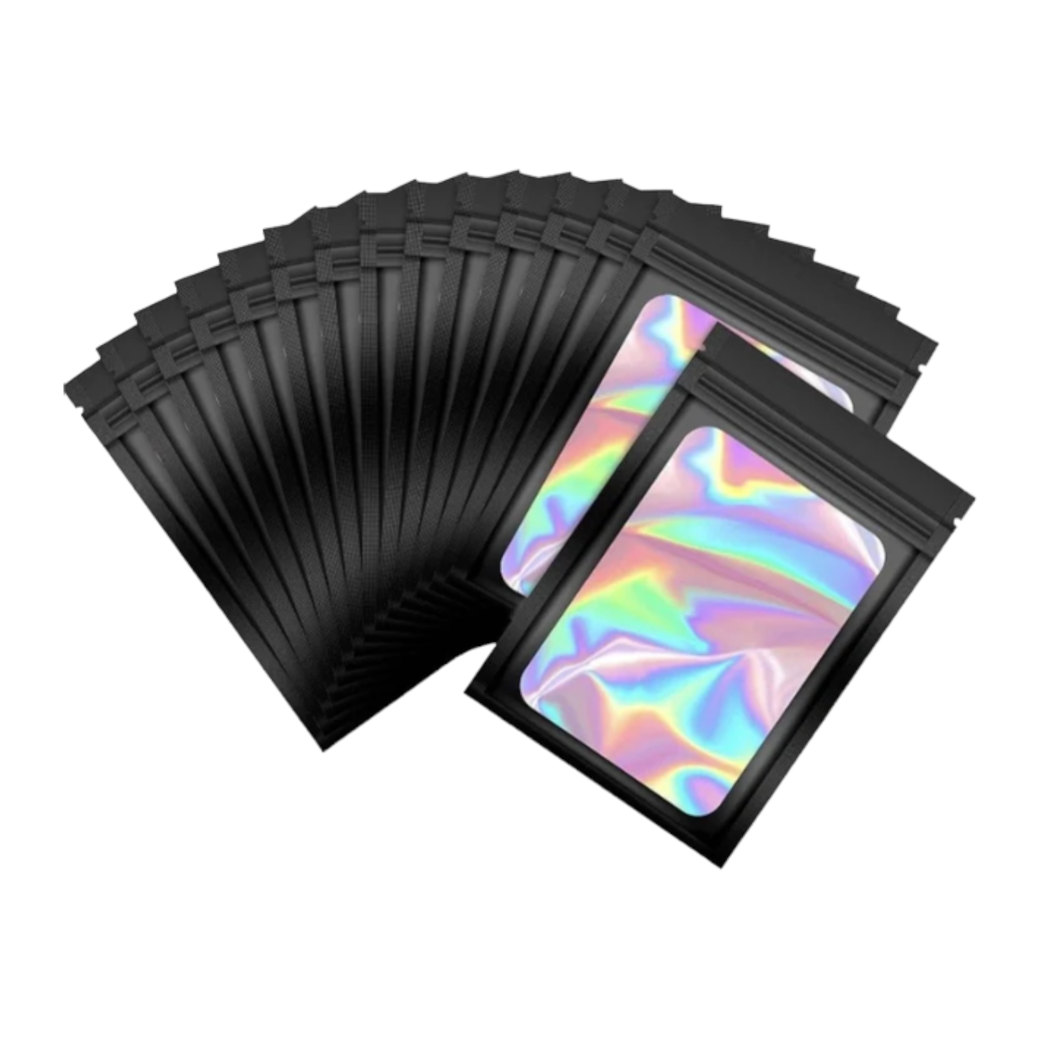 Holographic Resealable Bags 10x15cm Clear Window 10pack