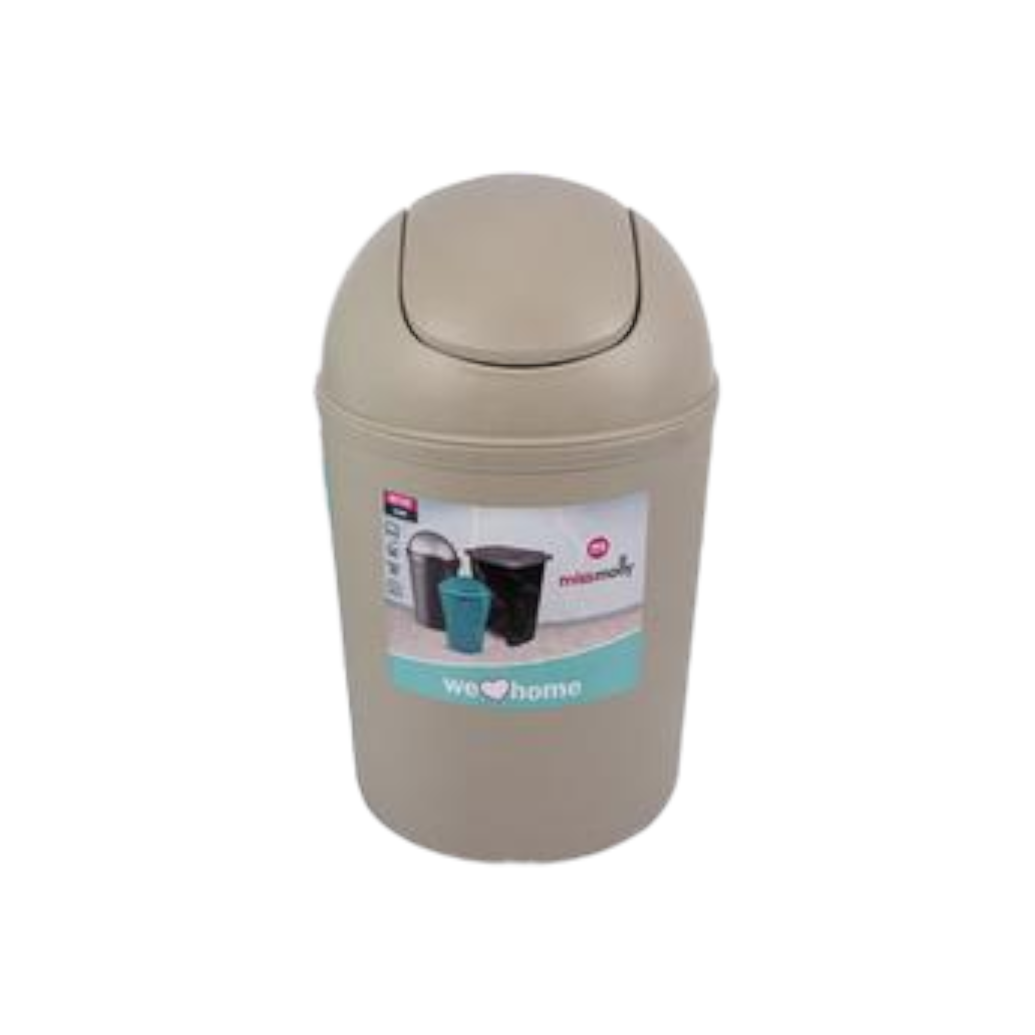 Miss Molly Wastepaper Basket 5L Swing Lid Dustbin 30cm