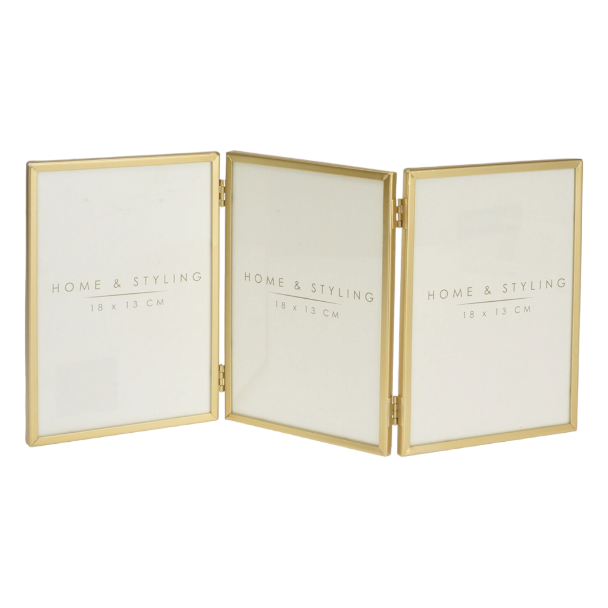 A3 Photo Frame Fold 3-Division Gold 18x13cm
