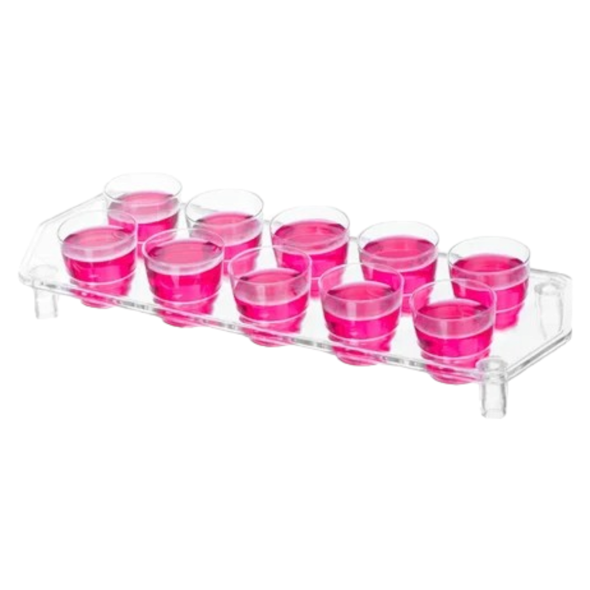 Bar Butler Plastic Shot Glasses on Tray 25ml Tot Measures 10pc 21476