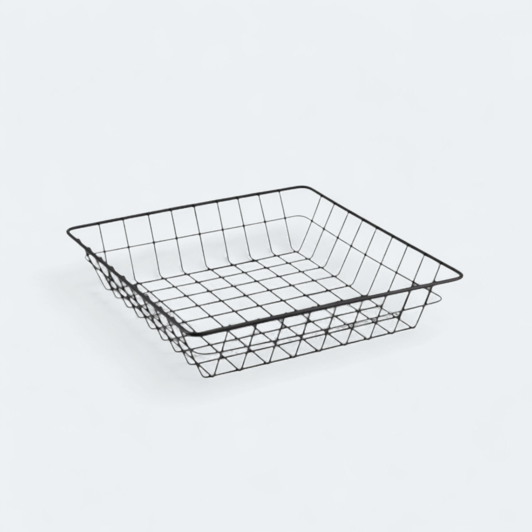 Regent Wire Serving Basket 250x50mm Square Powder Coated Black 14022
