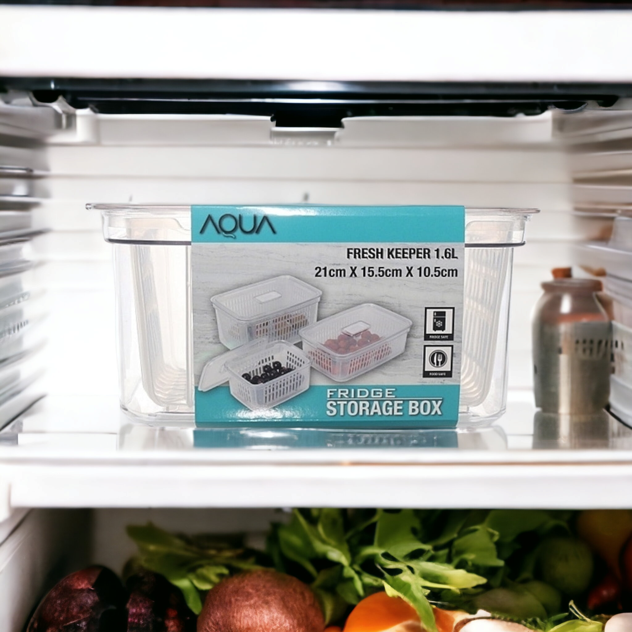 Aqua Fresh Keeper Box 1.6L Fridge Storage Box 10362