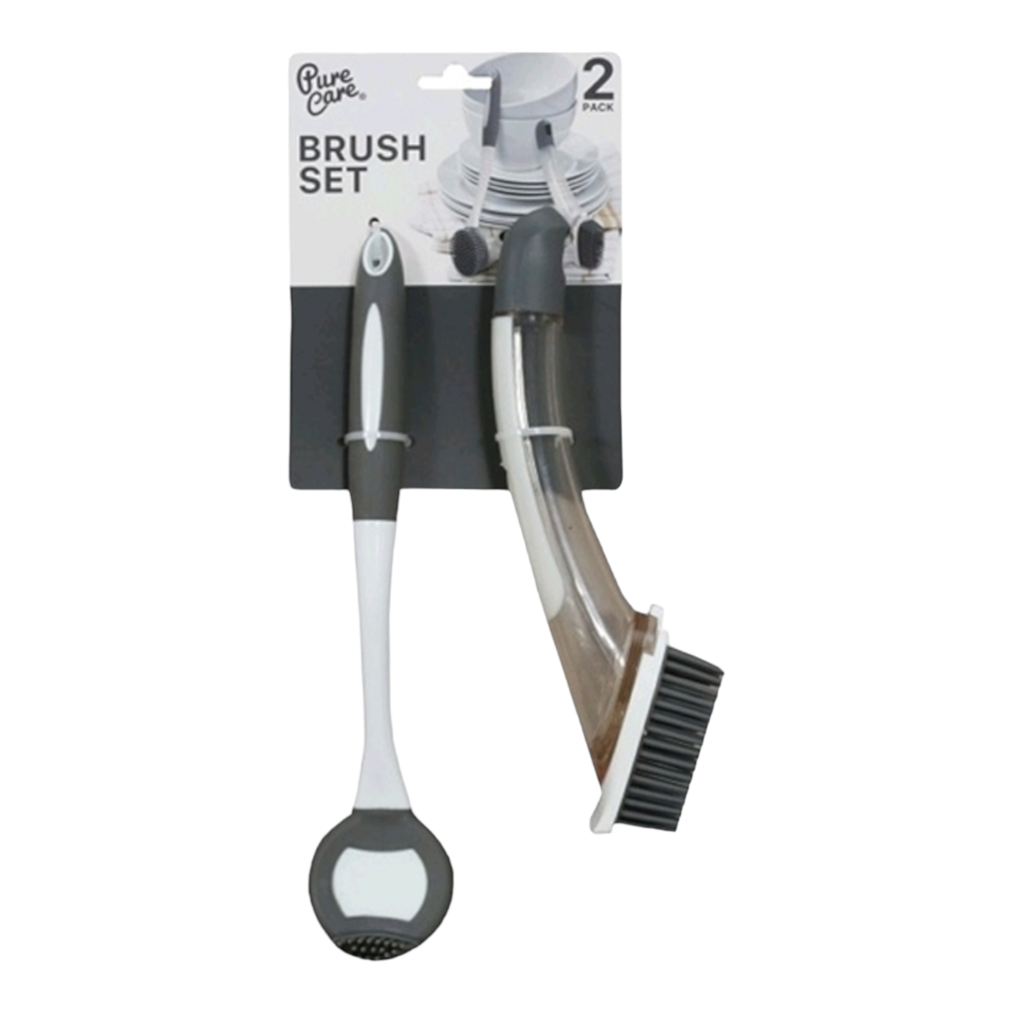 Dish Brush Set Dark Grey 2pc 10107