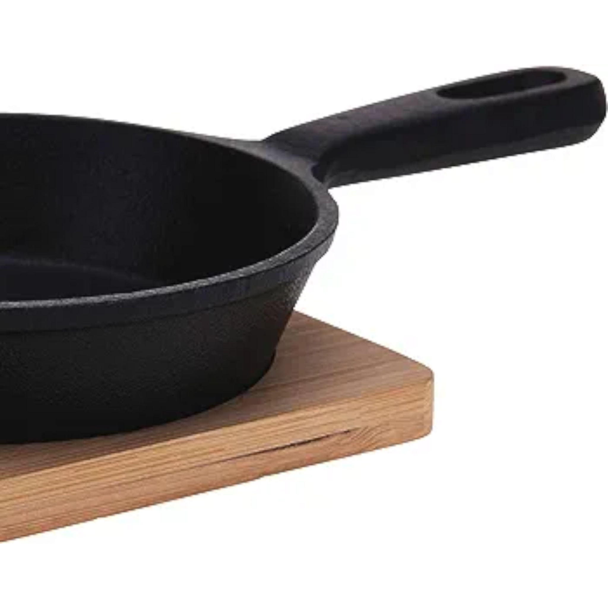 Tapas Cast Iron Pan Round Dish 21x13x4cm with Wooden Board 13155