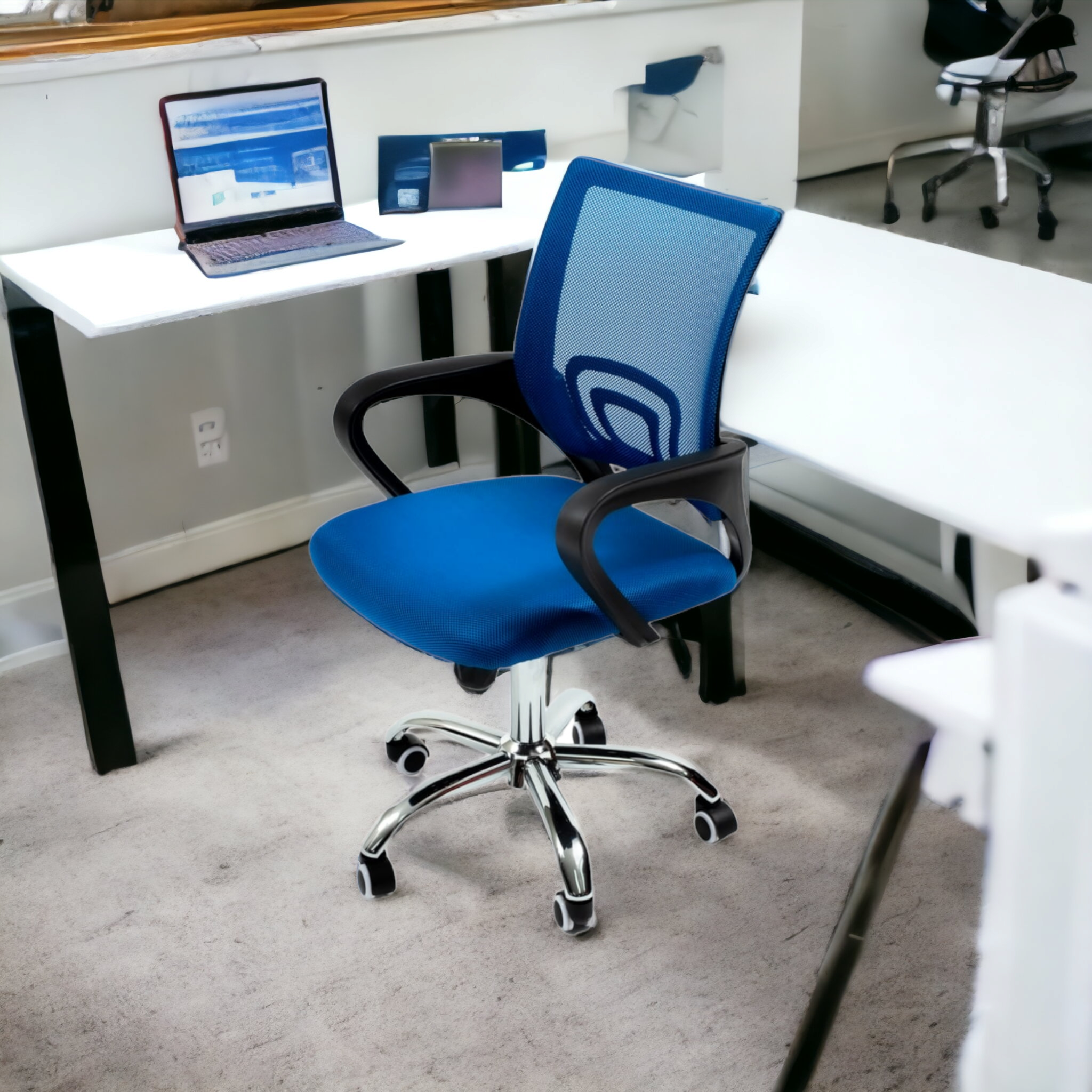 Zippy Swivel & Tilt Office Chair - Mid Mesh Back with Chrome Base