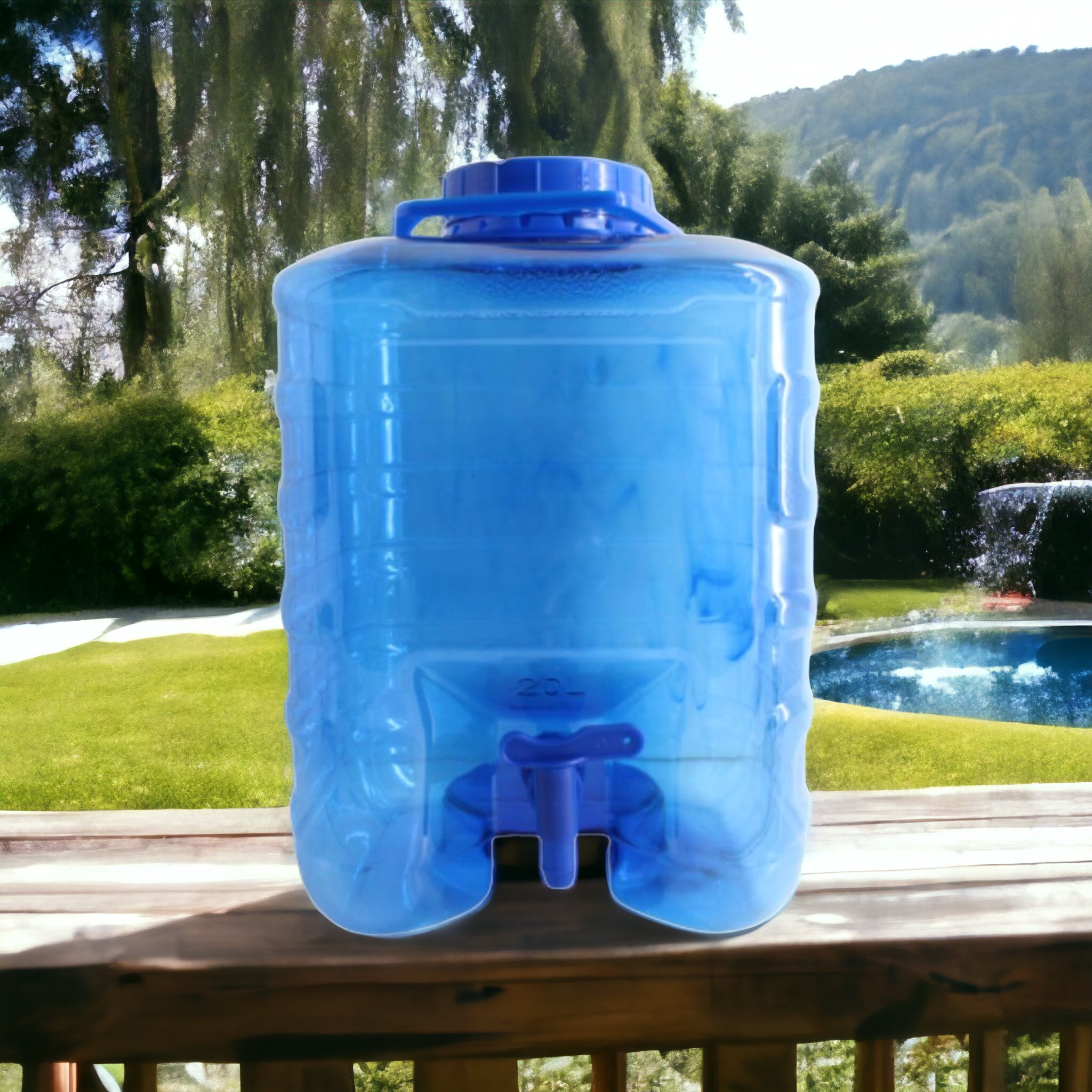 25L Water Dispenser with Tap Square Blue