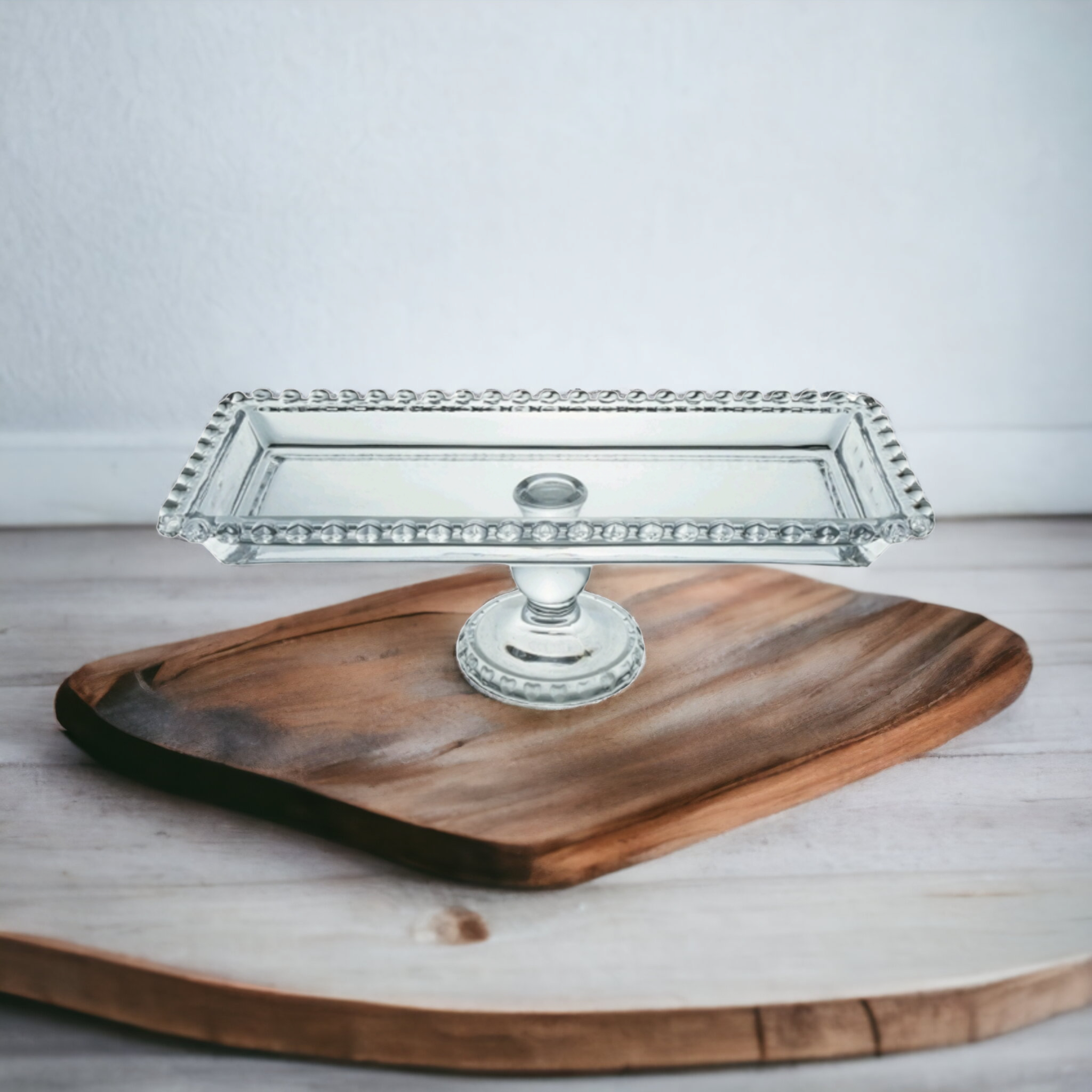 Patisserie Footed Cake Server Rectangular 30cm Round Stand 34557