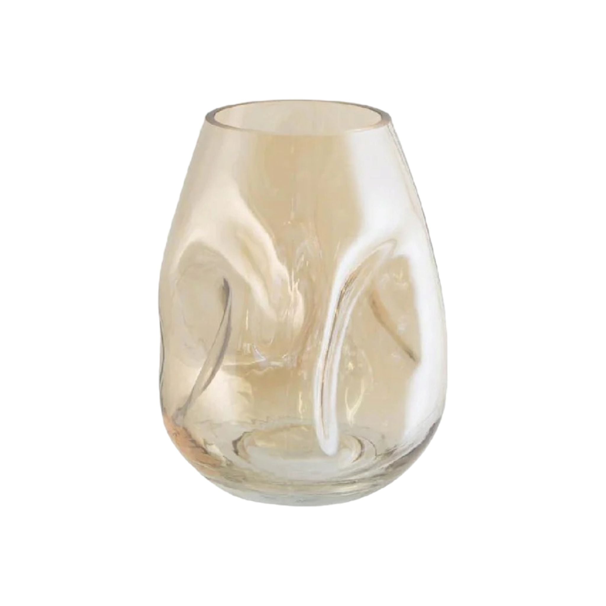 Art Glass Vase Amber Gold 31cm