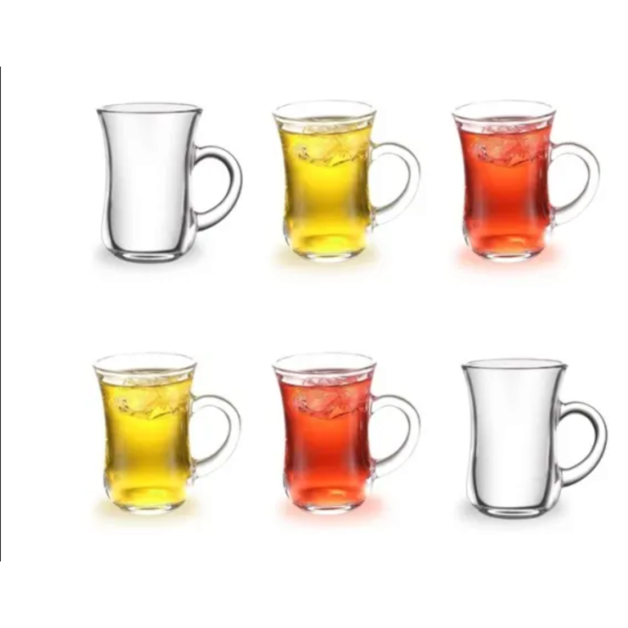 Turkish Tea Glass Cup Tumbler Set 6pack