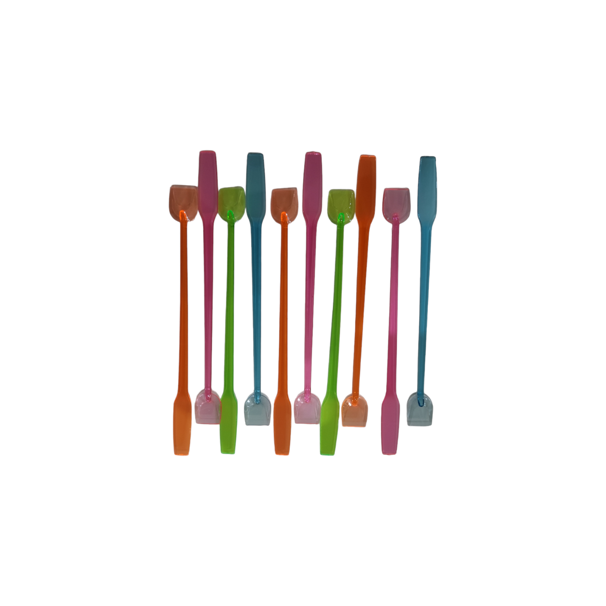 Cocktail Party Stirrer Spoon Sticks Neon Spade&Paddle 10pc