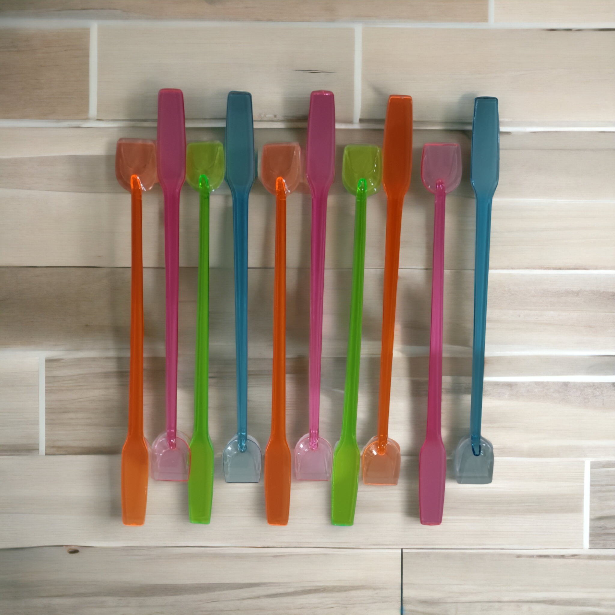 Cocktail Party Stirrer Spoon Sticks Neon Spade&Paddle 10pc