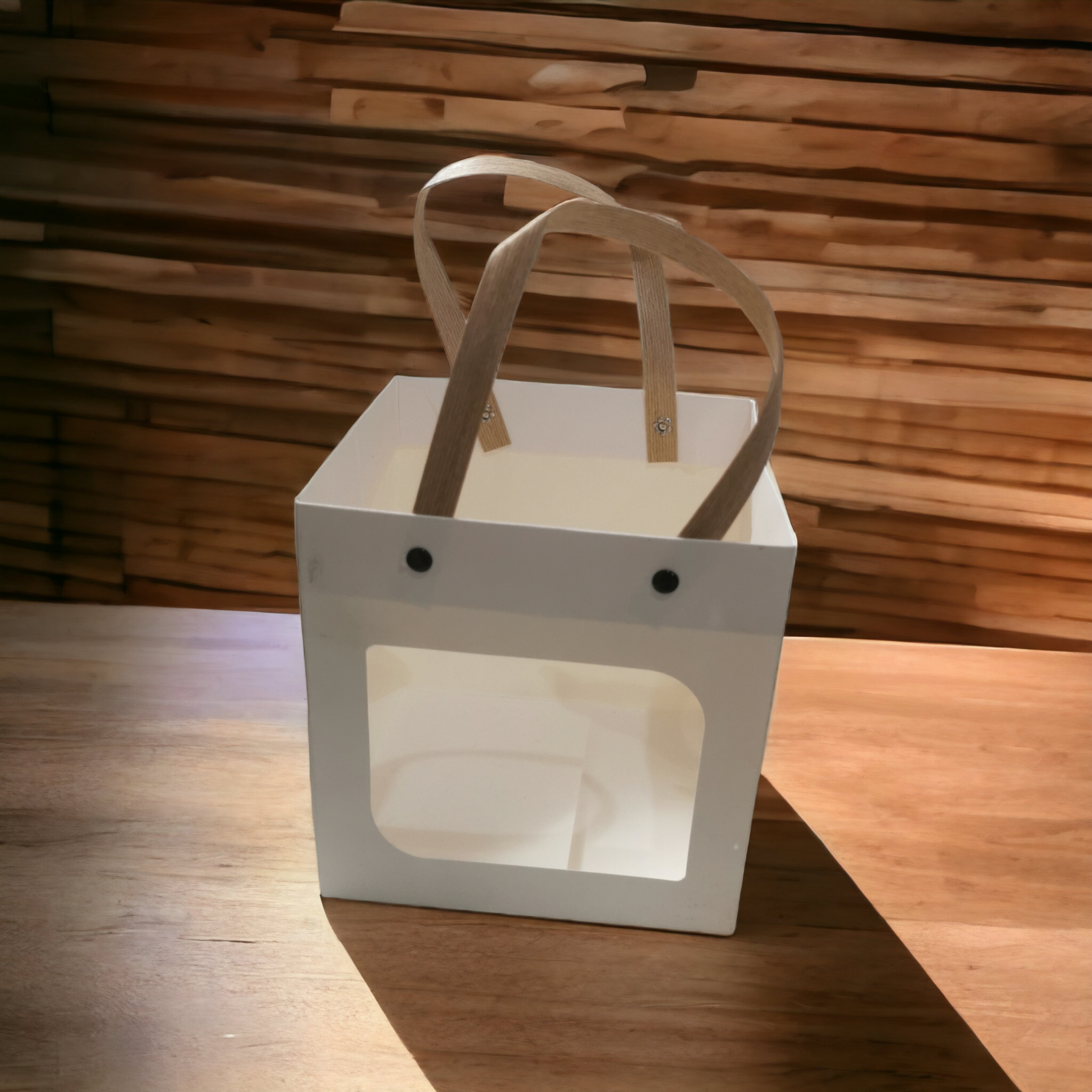Gift Box Bag with Window 15x15x15cm