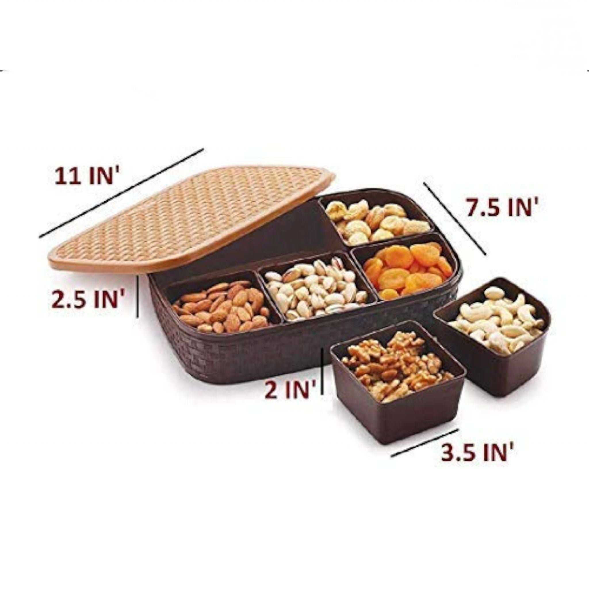 Nakoda Gemini Masala Dabba Plastic Spice Box Rectangular Nu Ware