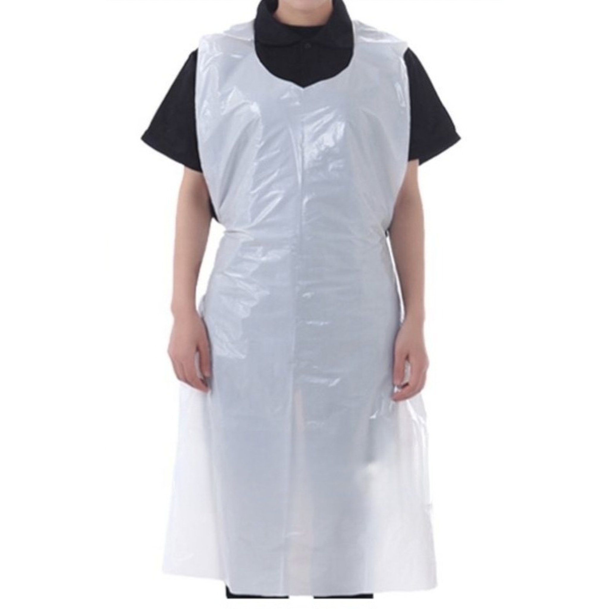 Apron Disposable Plastic White 660x1010mmx20mic 100pack