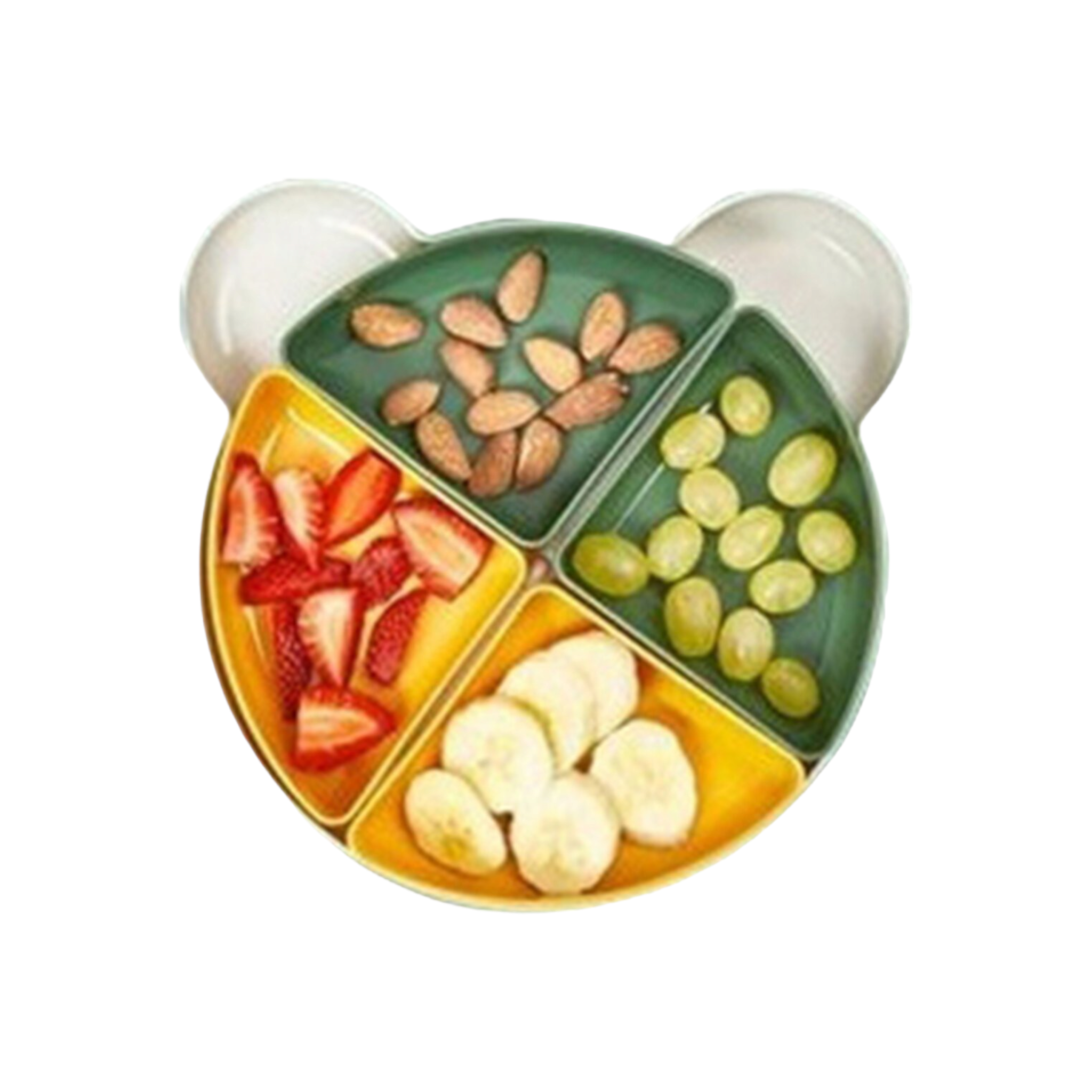 Lova Food & Baby Compartment Plate 4-Division Storage Organizer Round LV-112