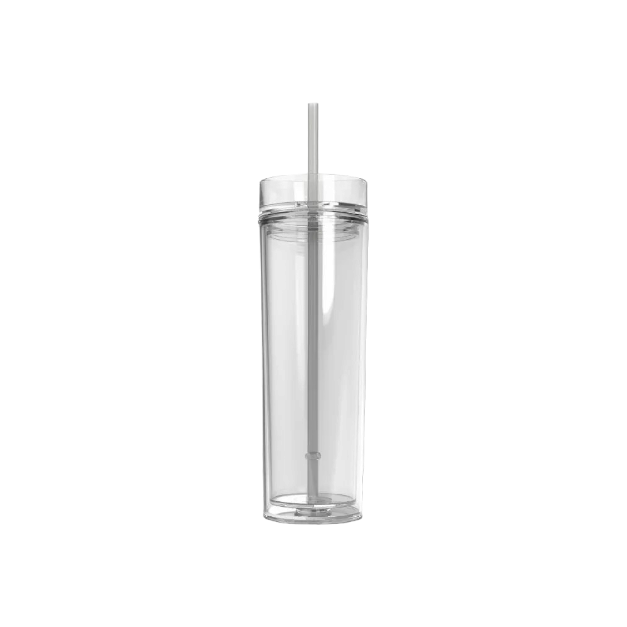 473ml Skinny Drinking Tumbler Acrylic Reusable with Lid and Straw