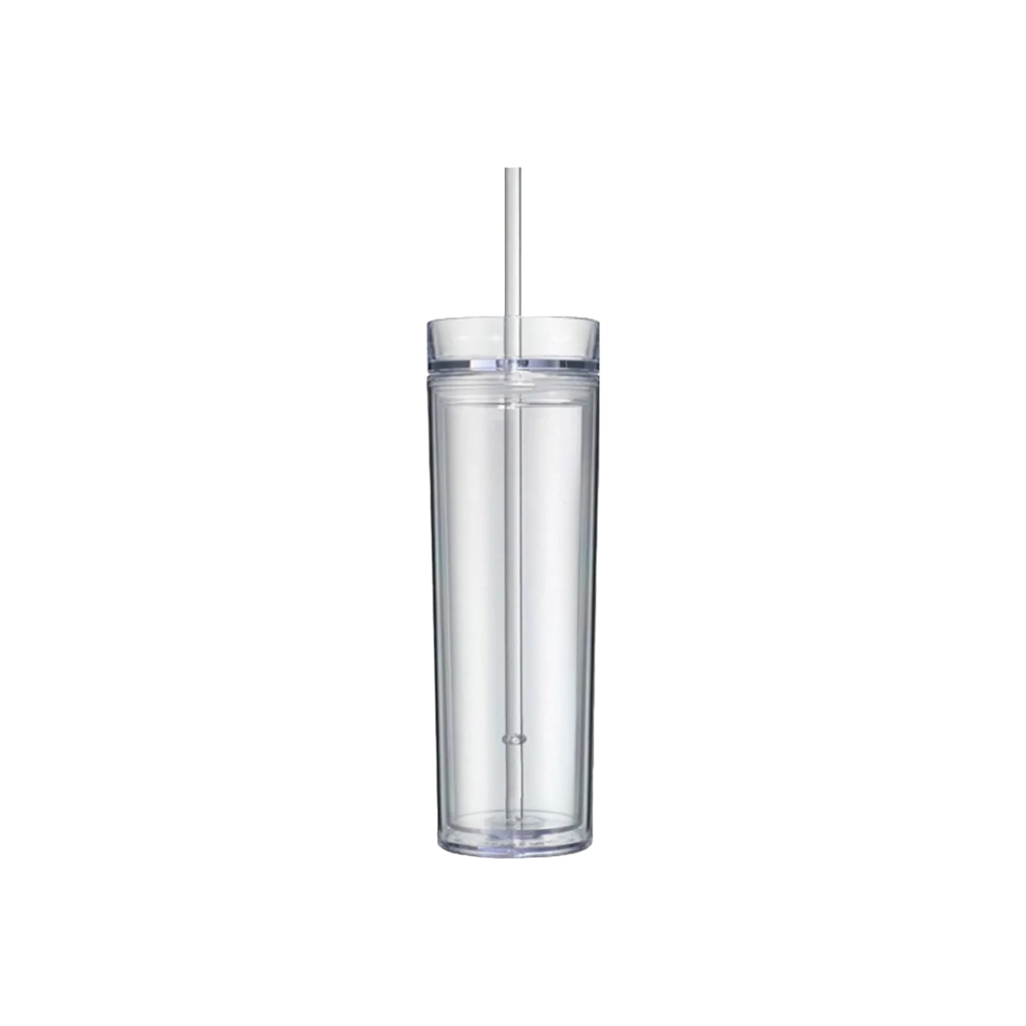 473ml Skinny Drinking Tumbler Acrylic Reusable with Lid and Straw