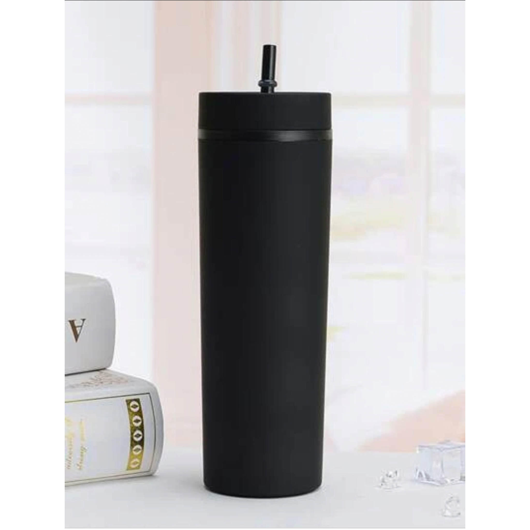 473ml Skinny Drinking Tumbler Acrylic Reusable with Lid and Straw
