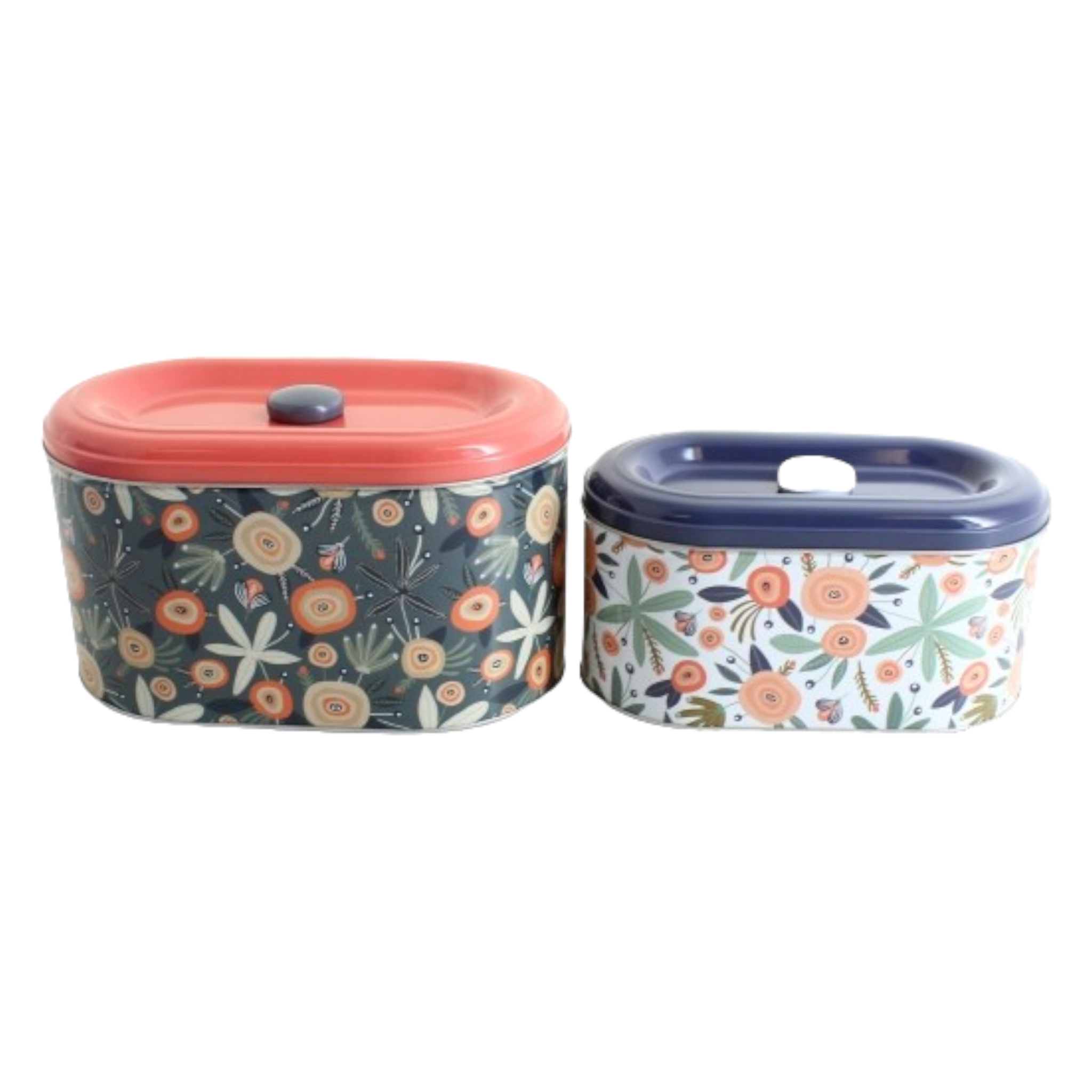 Gift Biscuit Metal Container Tin 2pc Oval