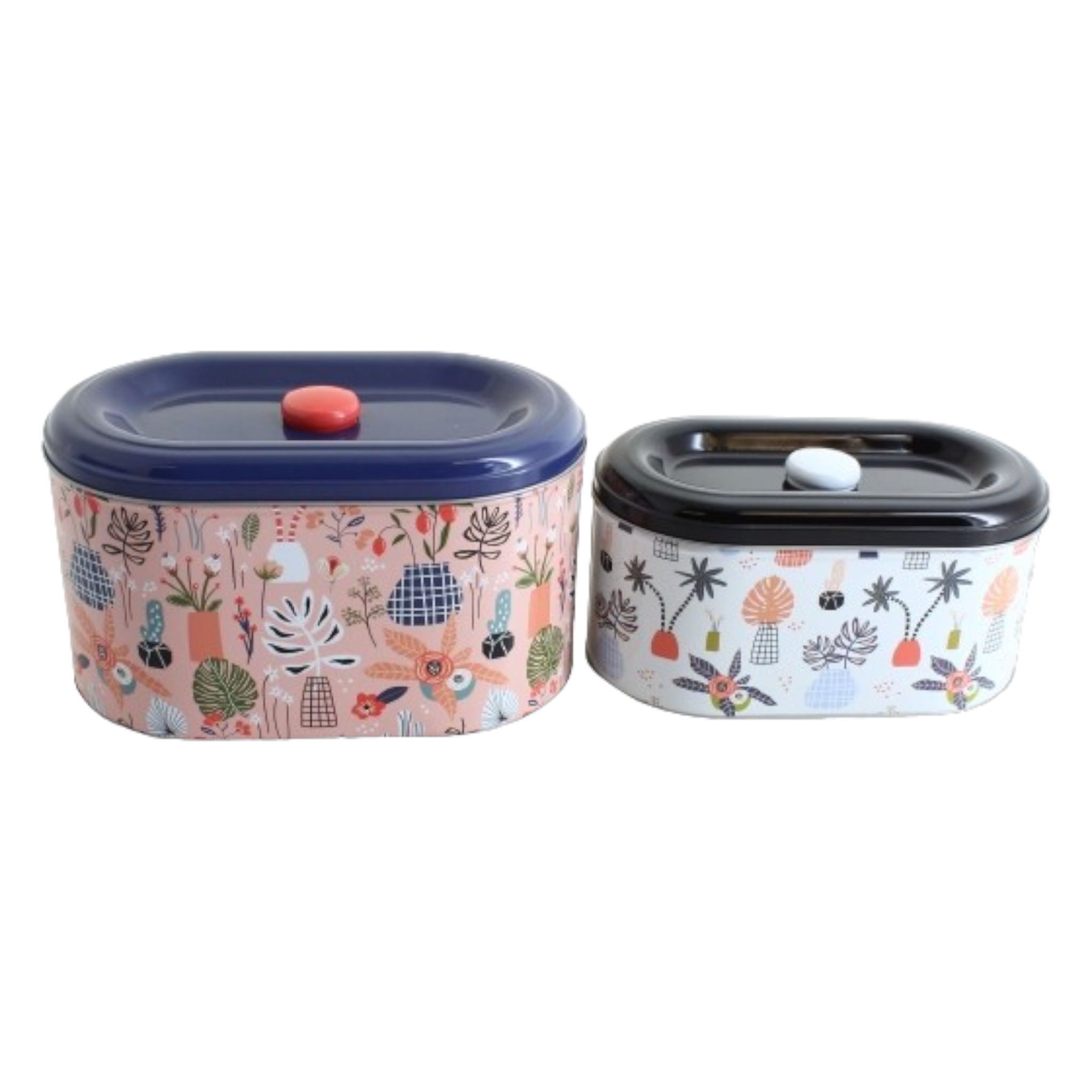 Gift Biscuit Metal Container Tin 2pc Oval