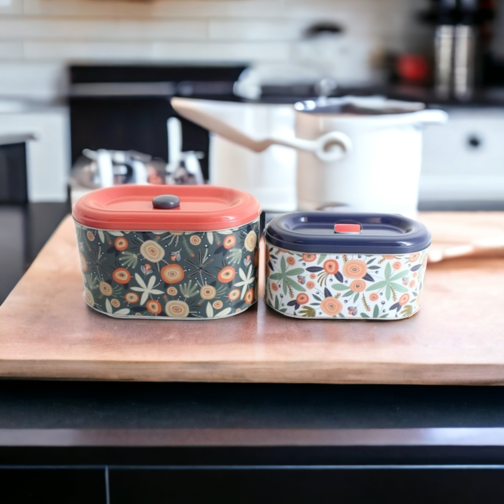 Gift Biscuit Metal Container Tin 2pc Oval