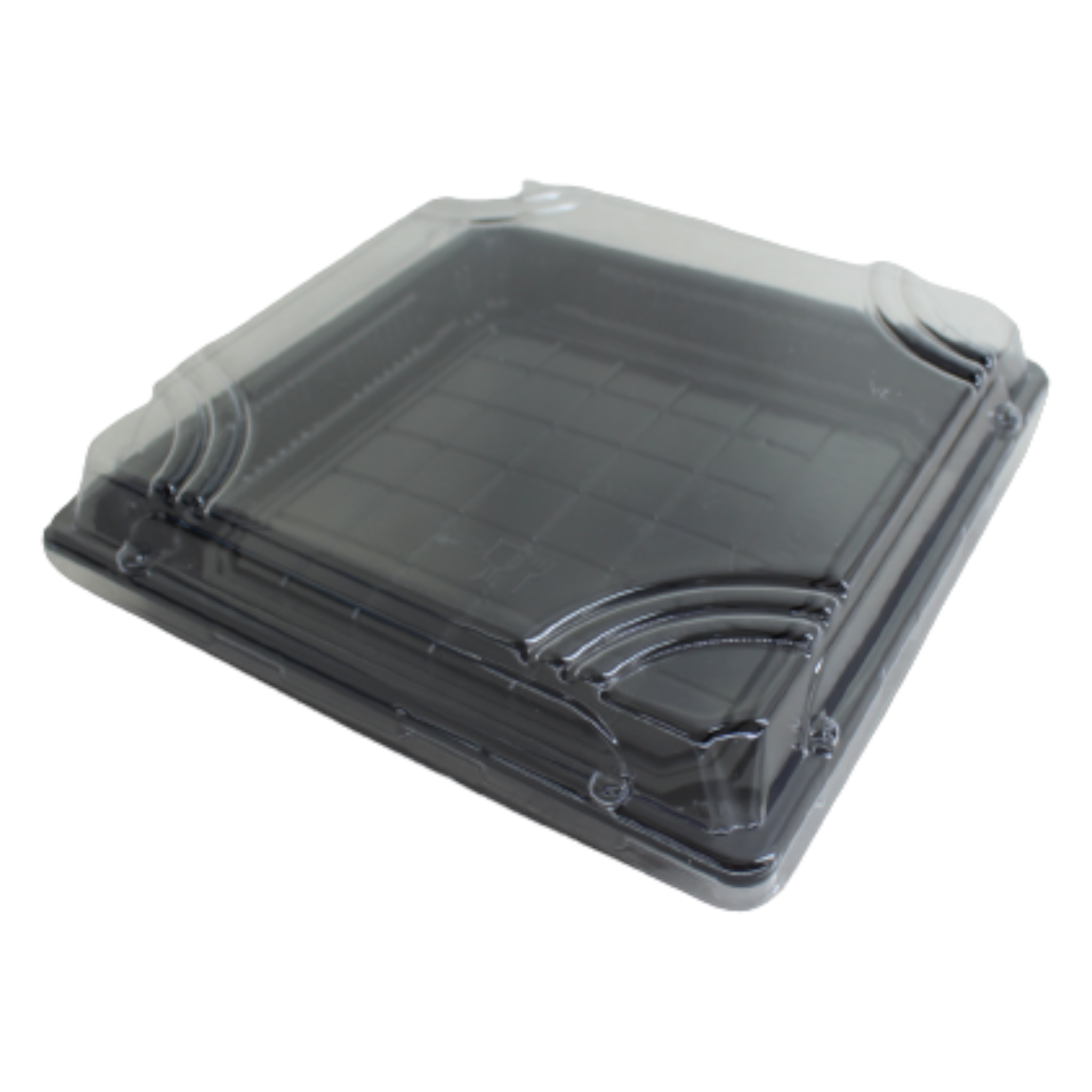Disposable Patteserie Square Container with Lid Black XPP640