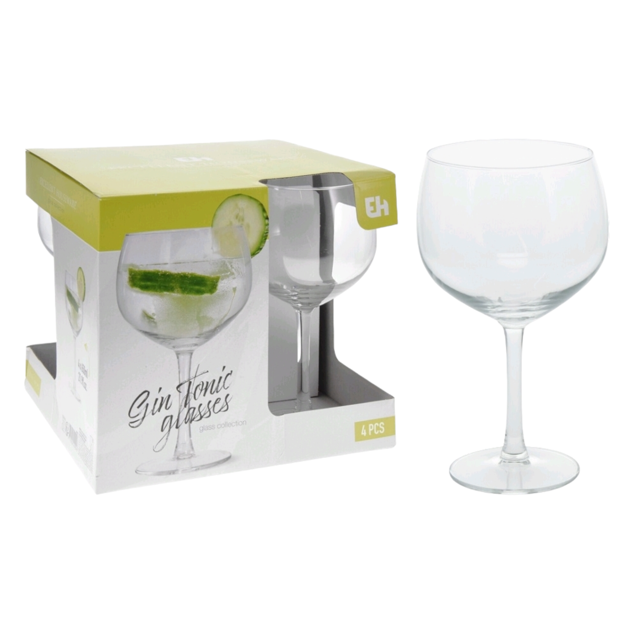EH Glass Tumbler 650ml Gin Tonic 4pack 21892