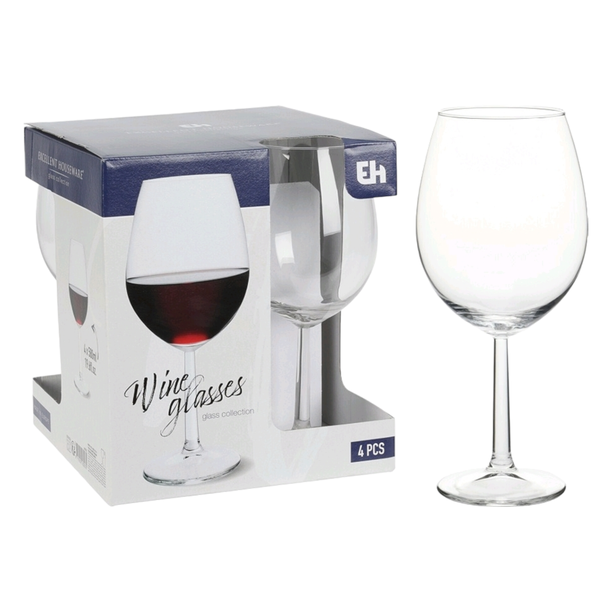 EH Vinissimo Glass Tumbler 580ml Red Wiine 4Pack 21889