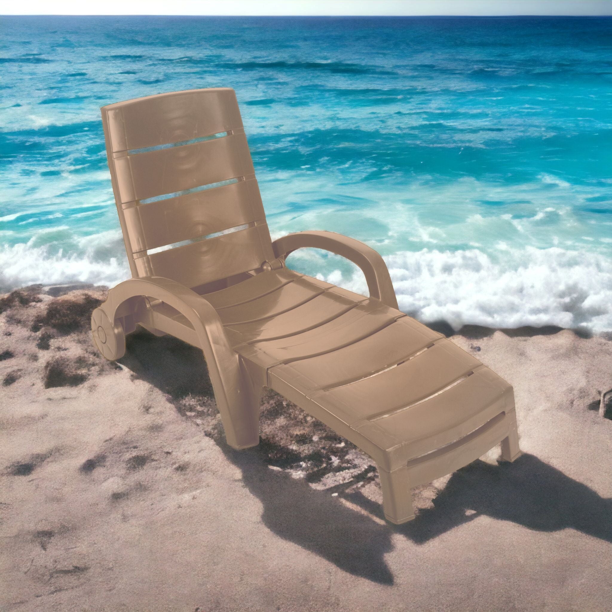 Valentino Sun Lounger Plastic Chair Cappuccino