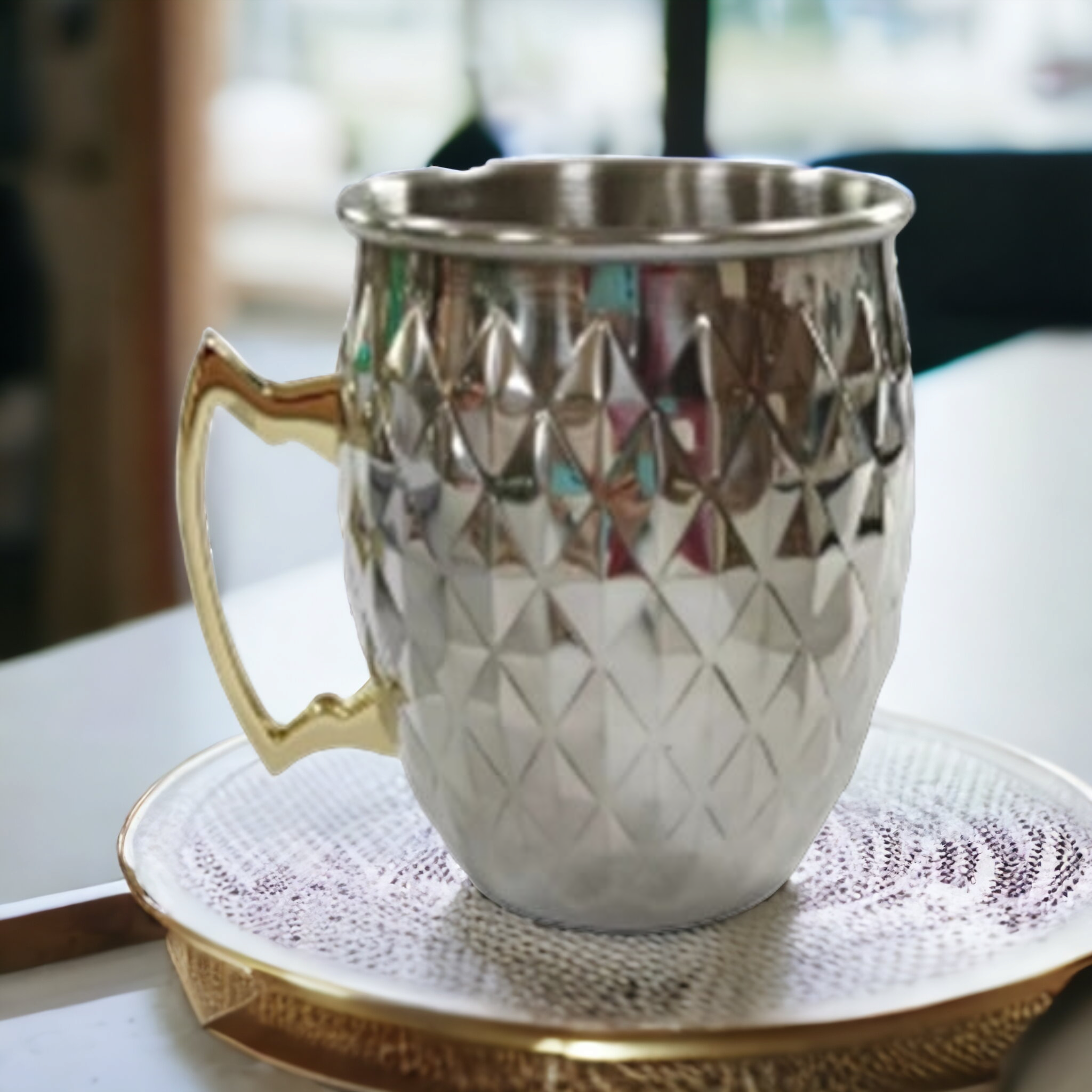 Moscow Mule Cocktail Mug 530ml Stainless Steel Diamond Studded