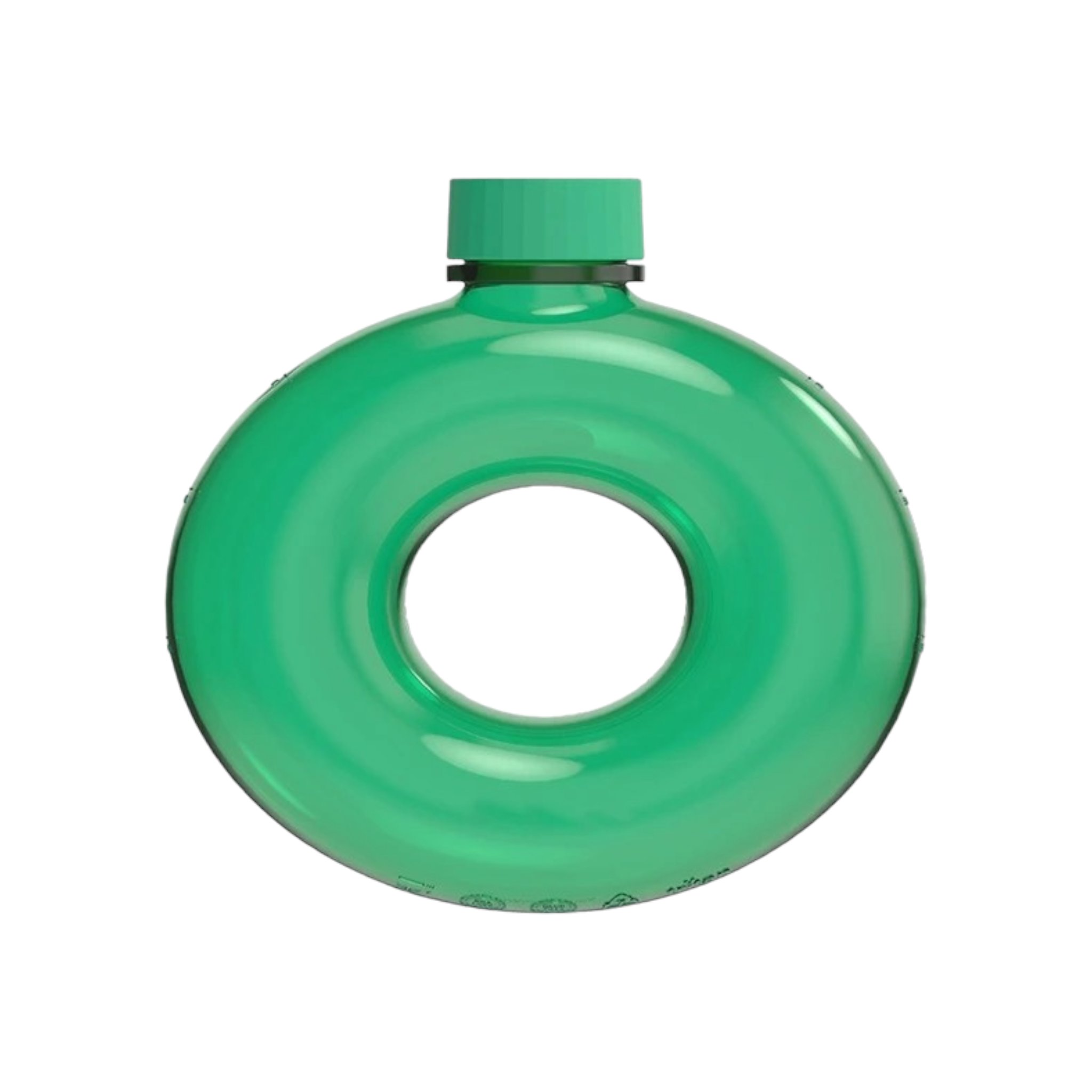 Sports Water Bottle Annular 500ml - Donut Shaped O-Ring 17x16cm Drop Resistant with Strap