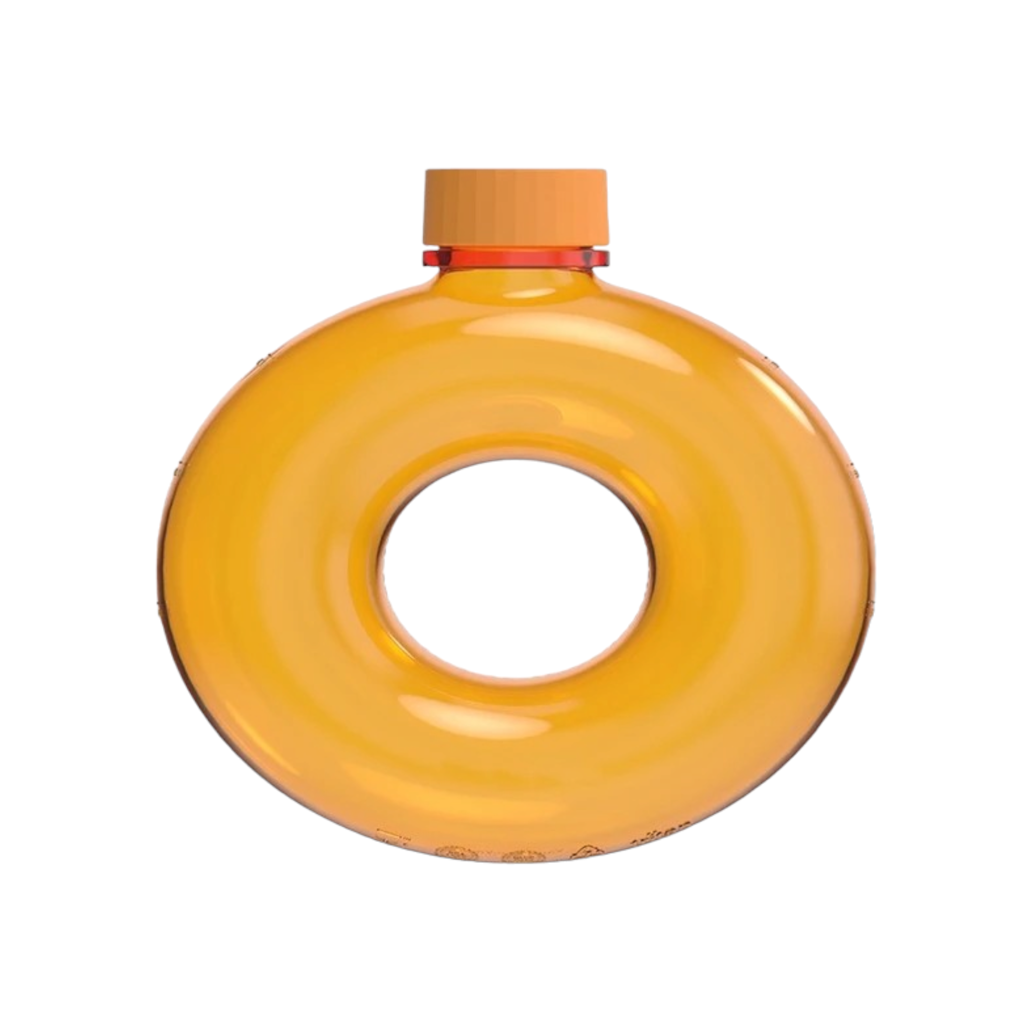 Sports Water Bottle Annular 500ml - Donut Shaped O-Ring 17x16cm Drop Resistant with Strap