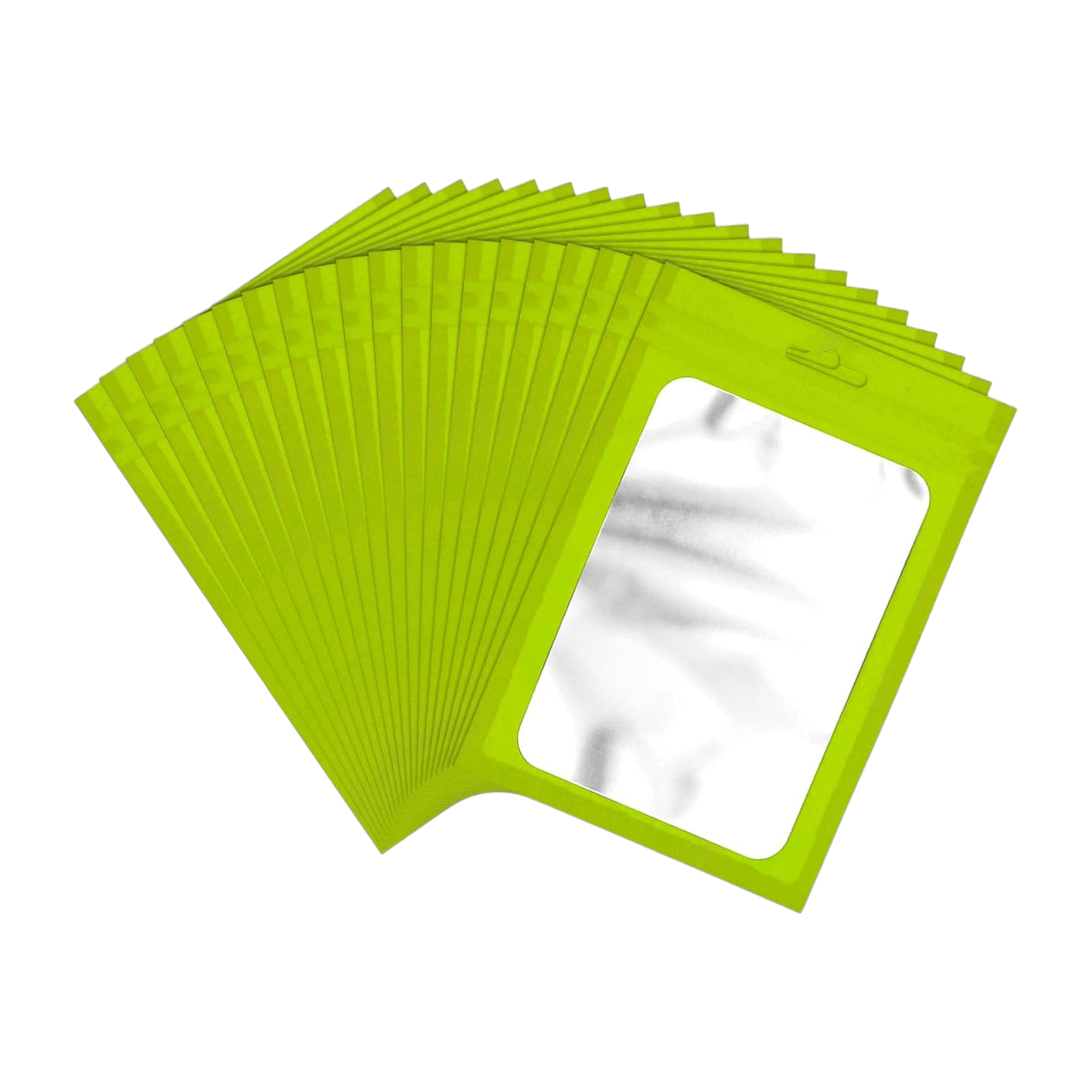 Resealable Mylar Pouch Bags Full Window Display with Euro Loop Punch Hanging Hole 10pack