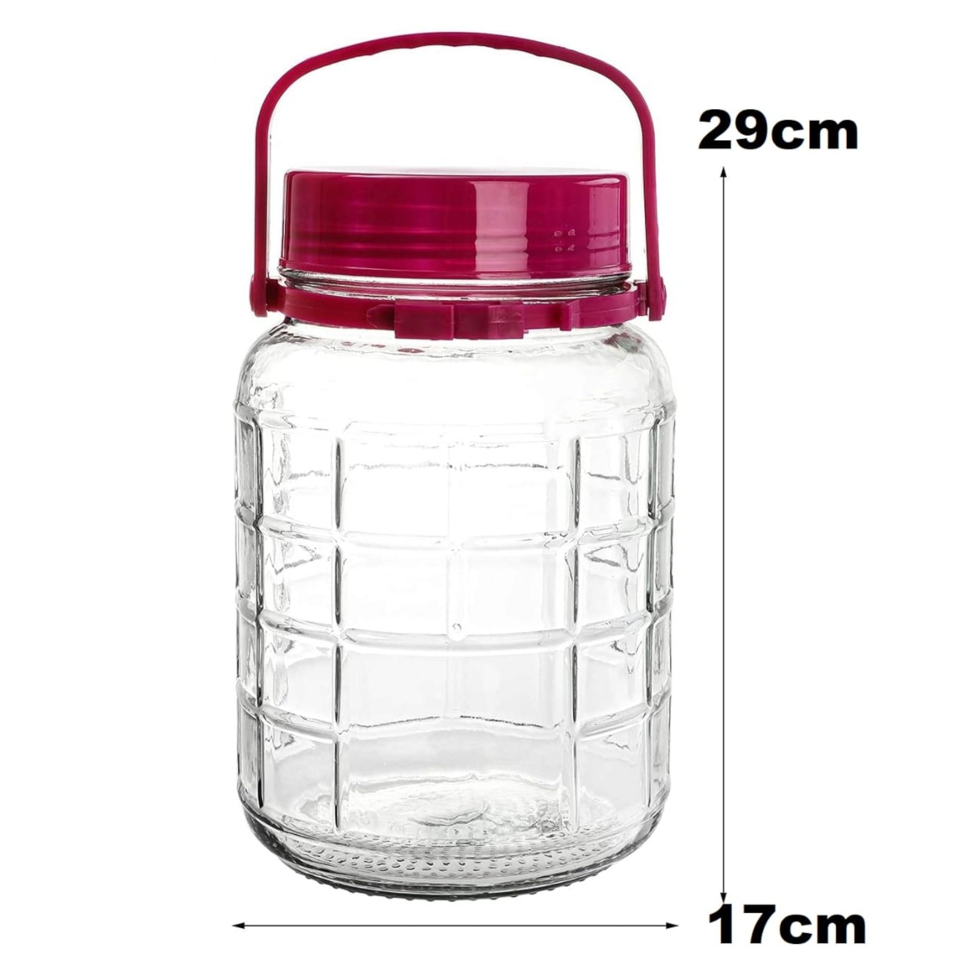 Glass Storage Jar 5L Container Jug Wide mouth with Carry Handle 536