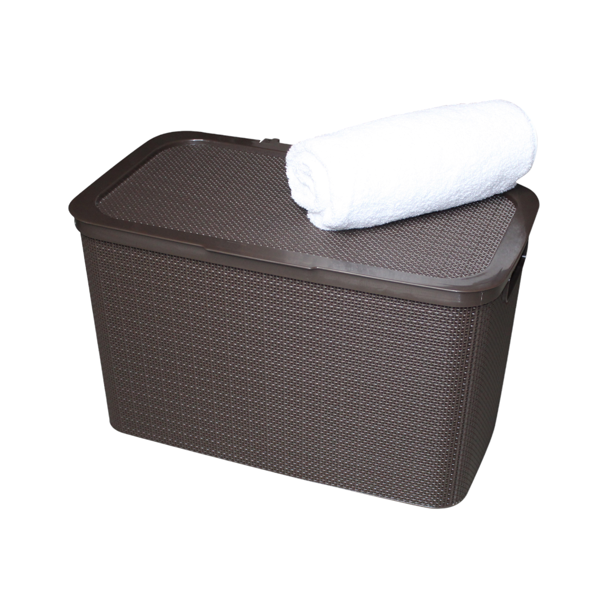 Nu Ware Plastic Laundry Basket Hessian Design 25L 47.5x28x29.5cm