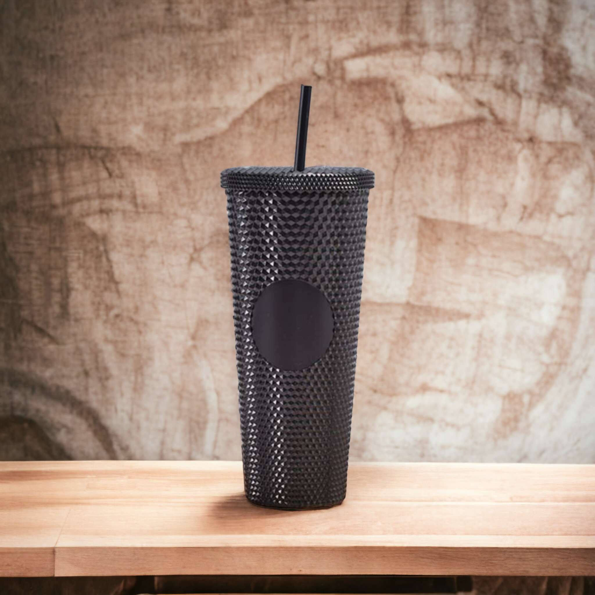 Studded Drinking Tumbler 600ml Metallic Smoothie Cup