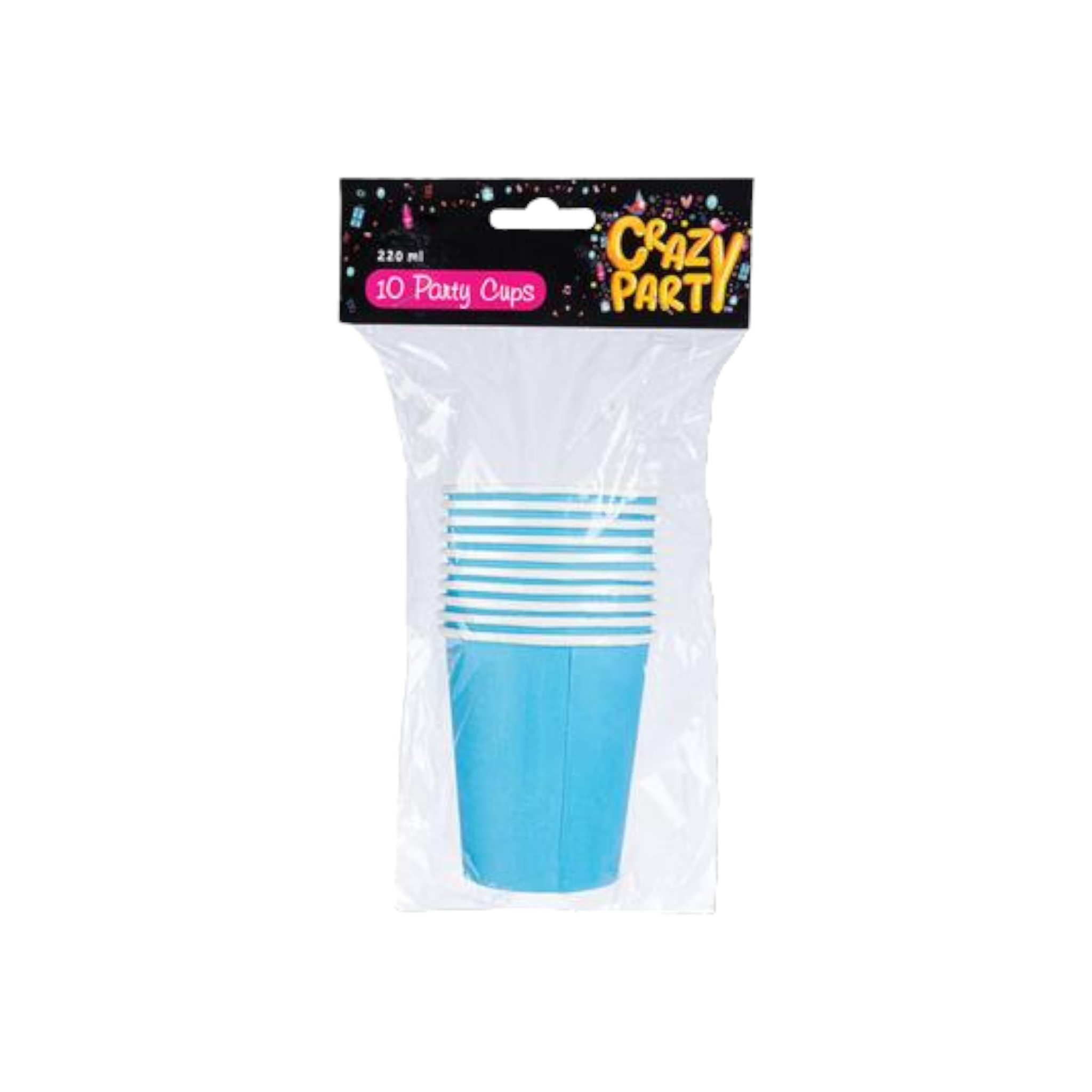 Disposable Picnic Party Paper Cups Light Blue 250ml 10Pack