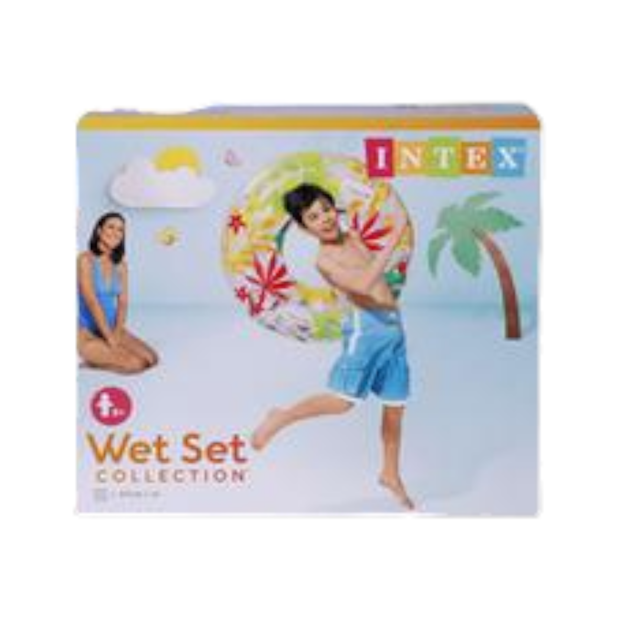 Intex Inflatable Swim Ring Round Tube 97cm Transperent with handles