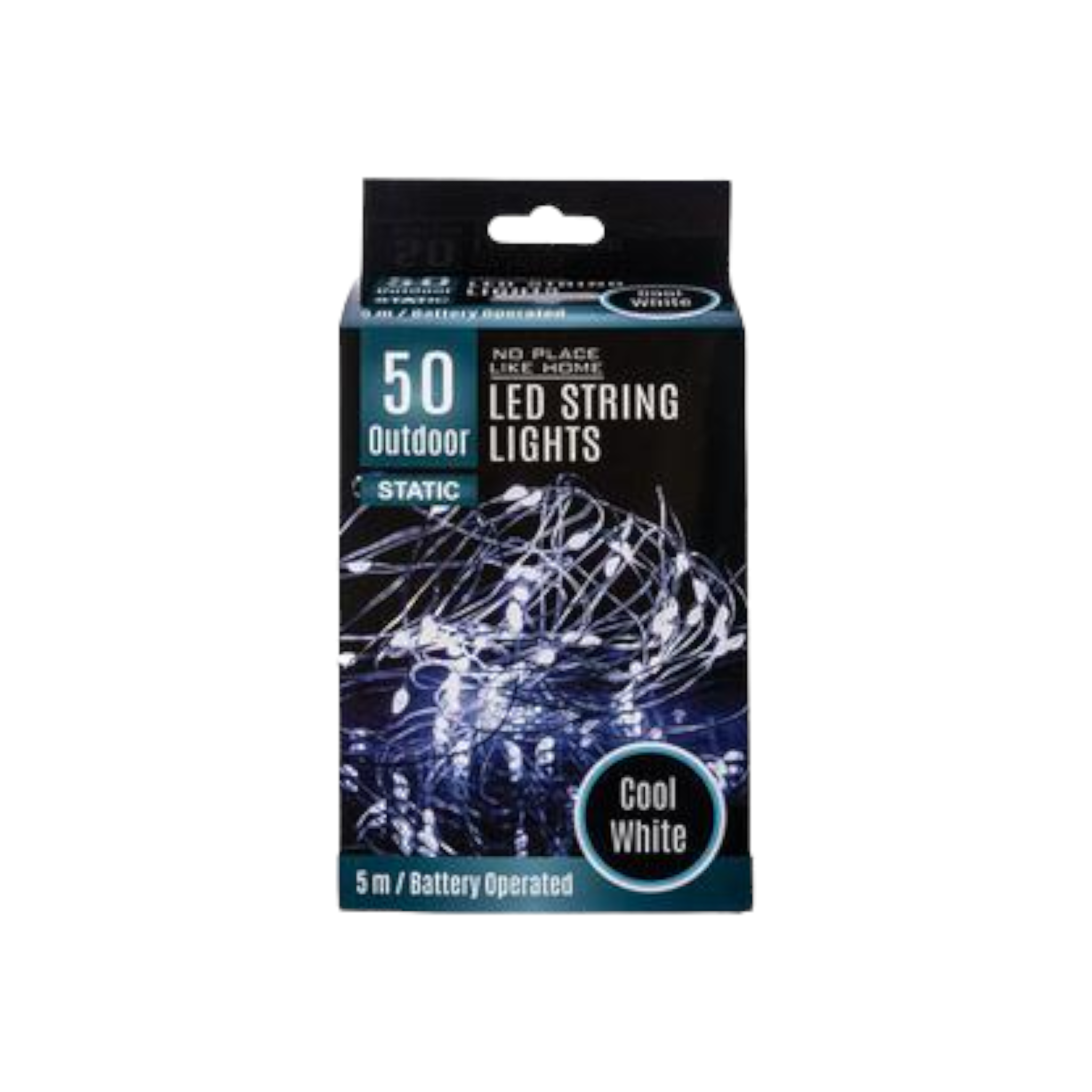 LED Fairy Rope Lights 50X Cool White 5m Battery Operated