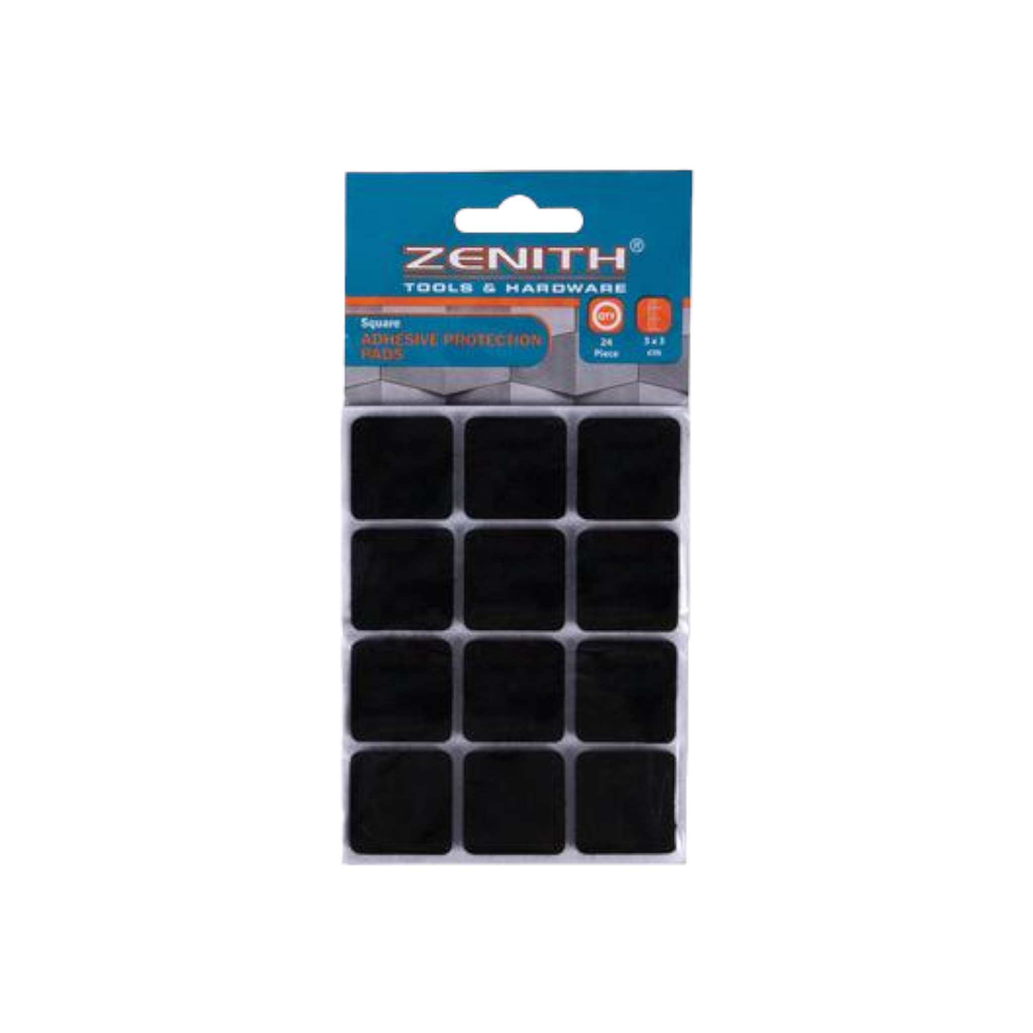 Zenith Black Adheisve Protection Pads 3x3cm 24pcs