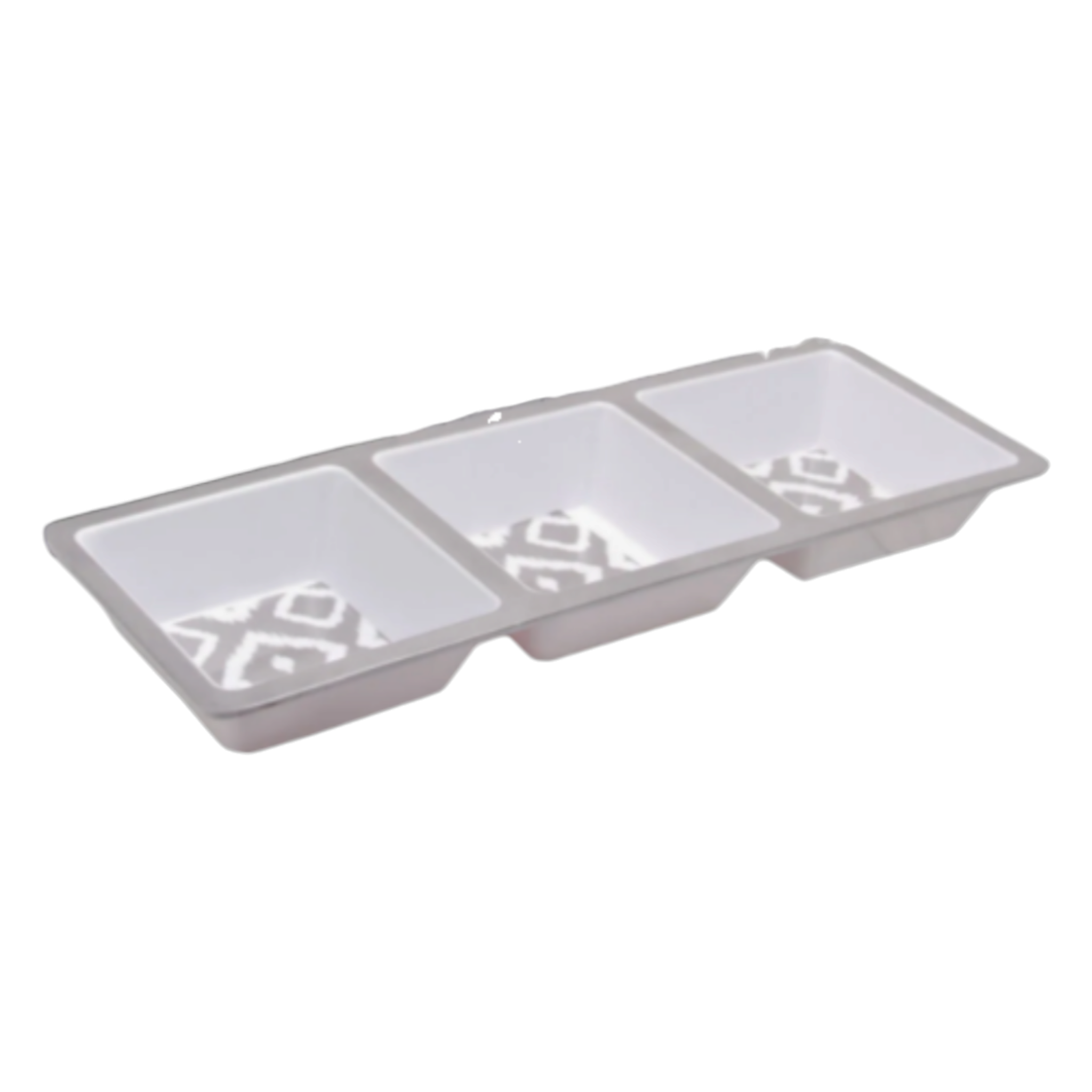 Melamine 3-Section Condiment Serving Grey Wild 28416