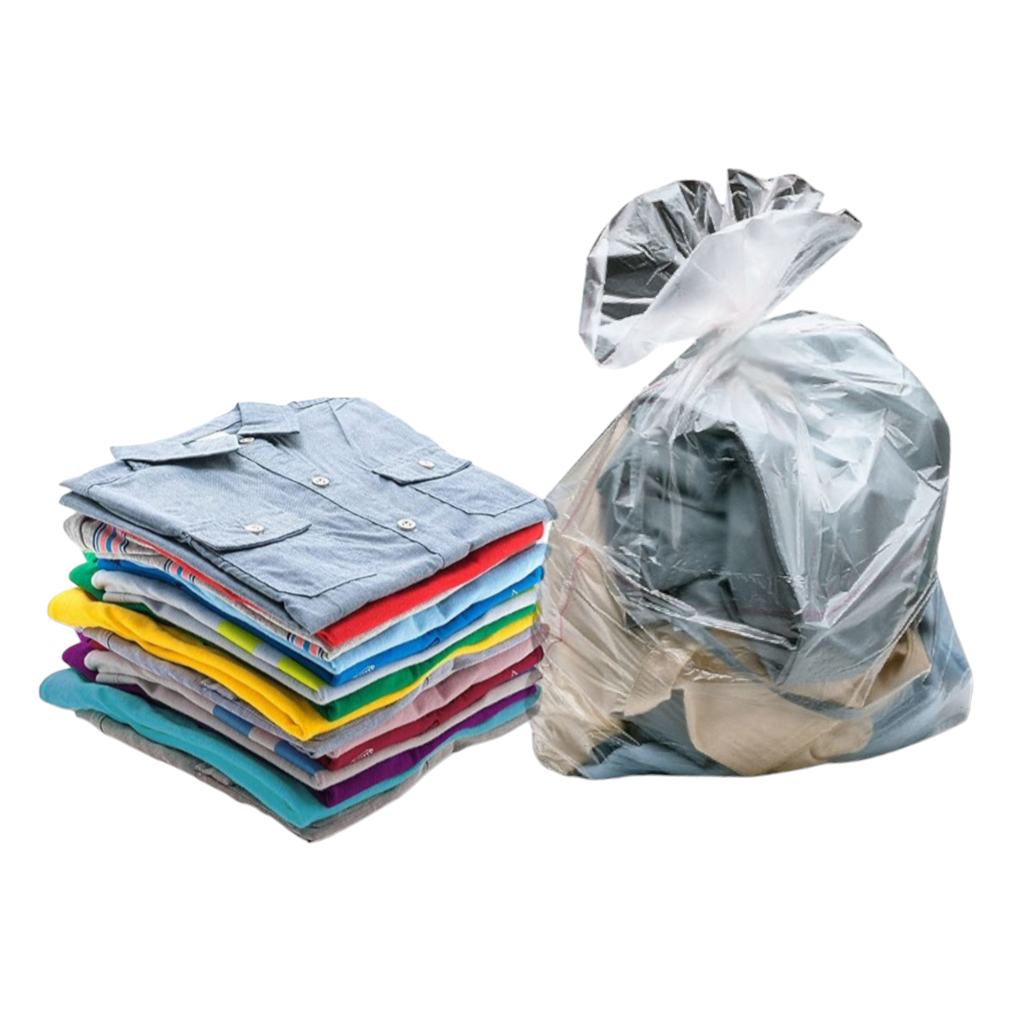 Plastic Laundry Bags 45x55cm 30microns Clear No Print 250pack