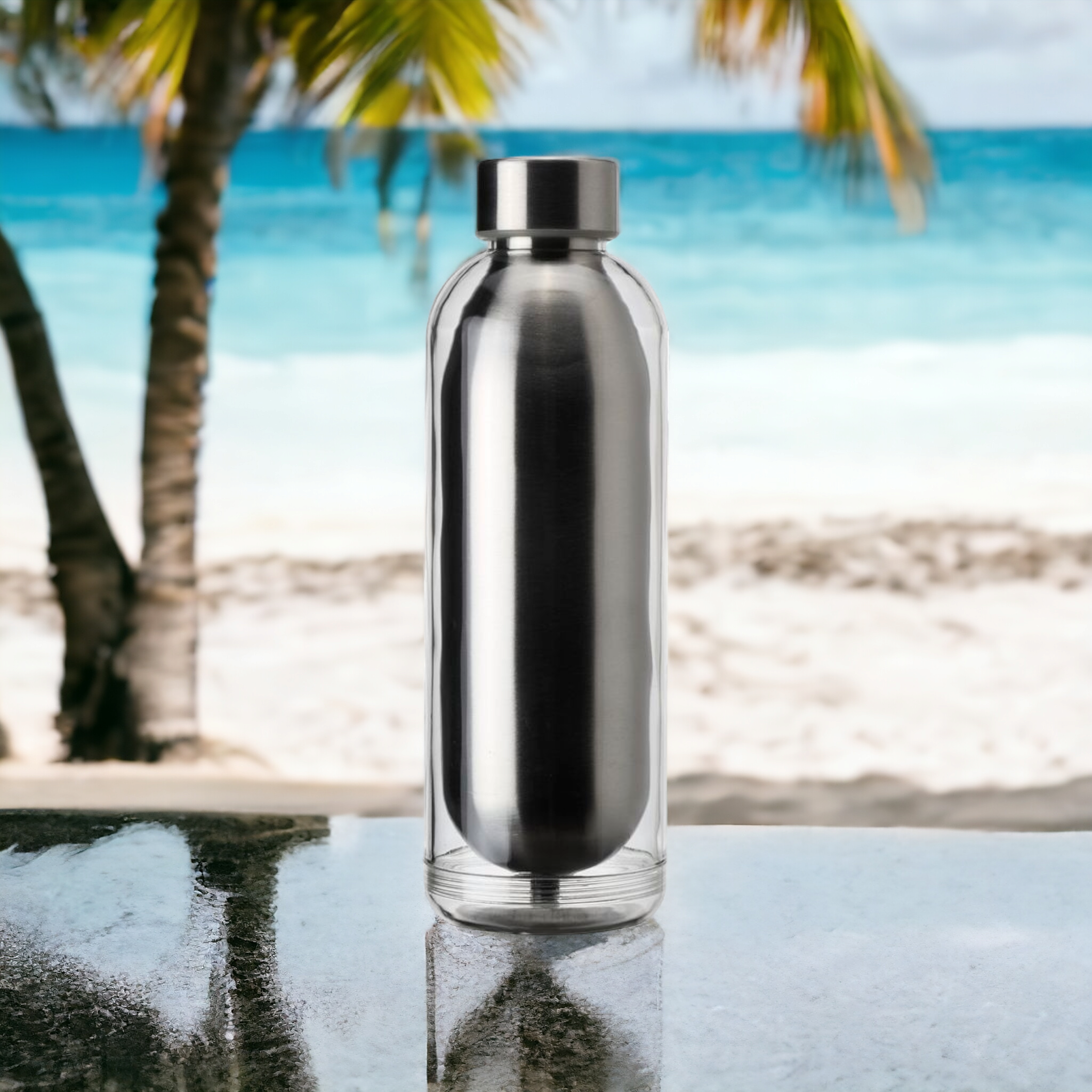 Thermos Vacuum Flask Stainless Steel 450ml with Insulated Acrylic Shell